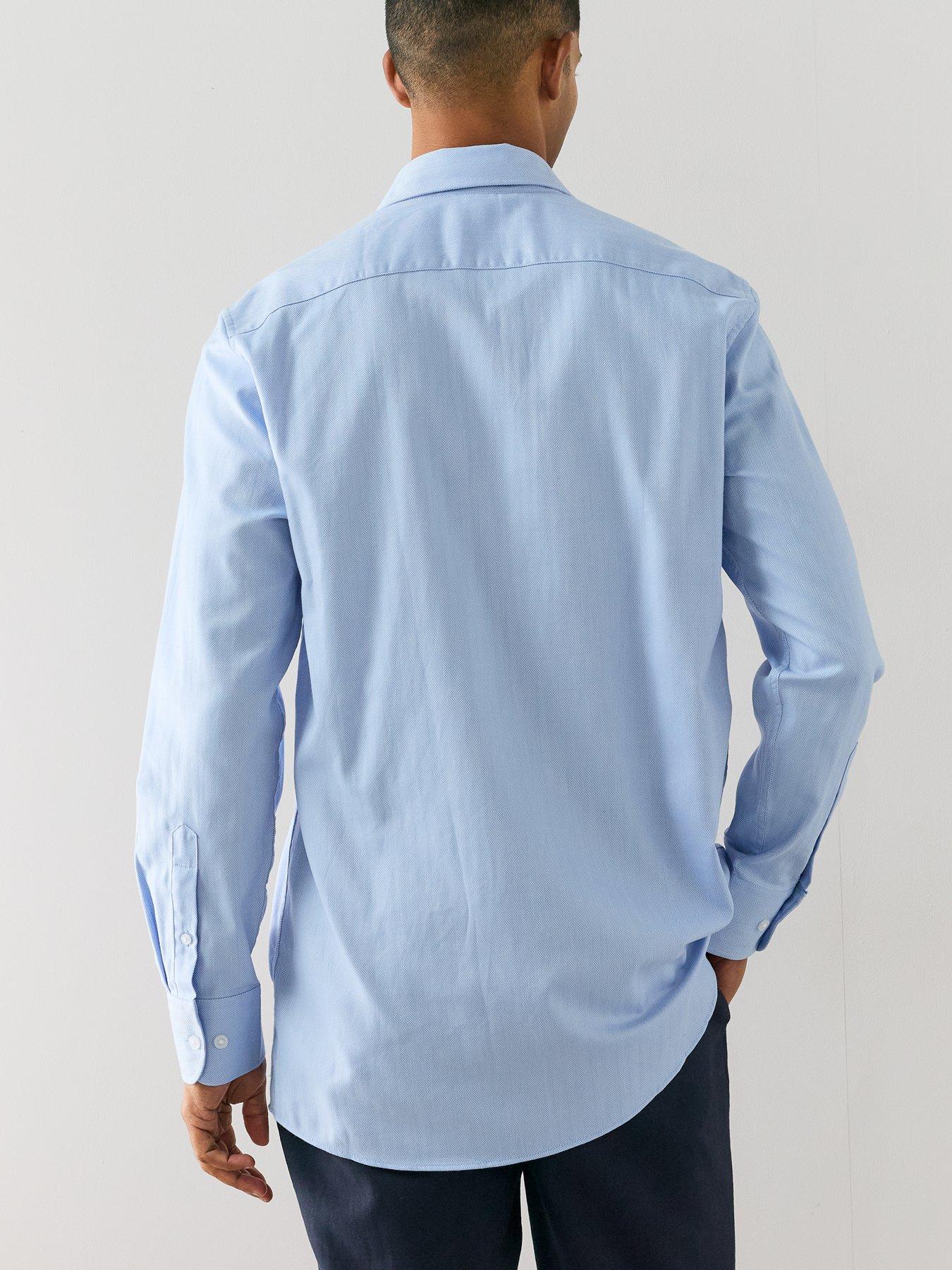 Image 2 of 7 of The Very Collection Long Sleeve Premium Formal Shirt - Light Blue