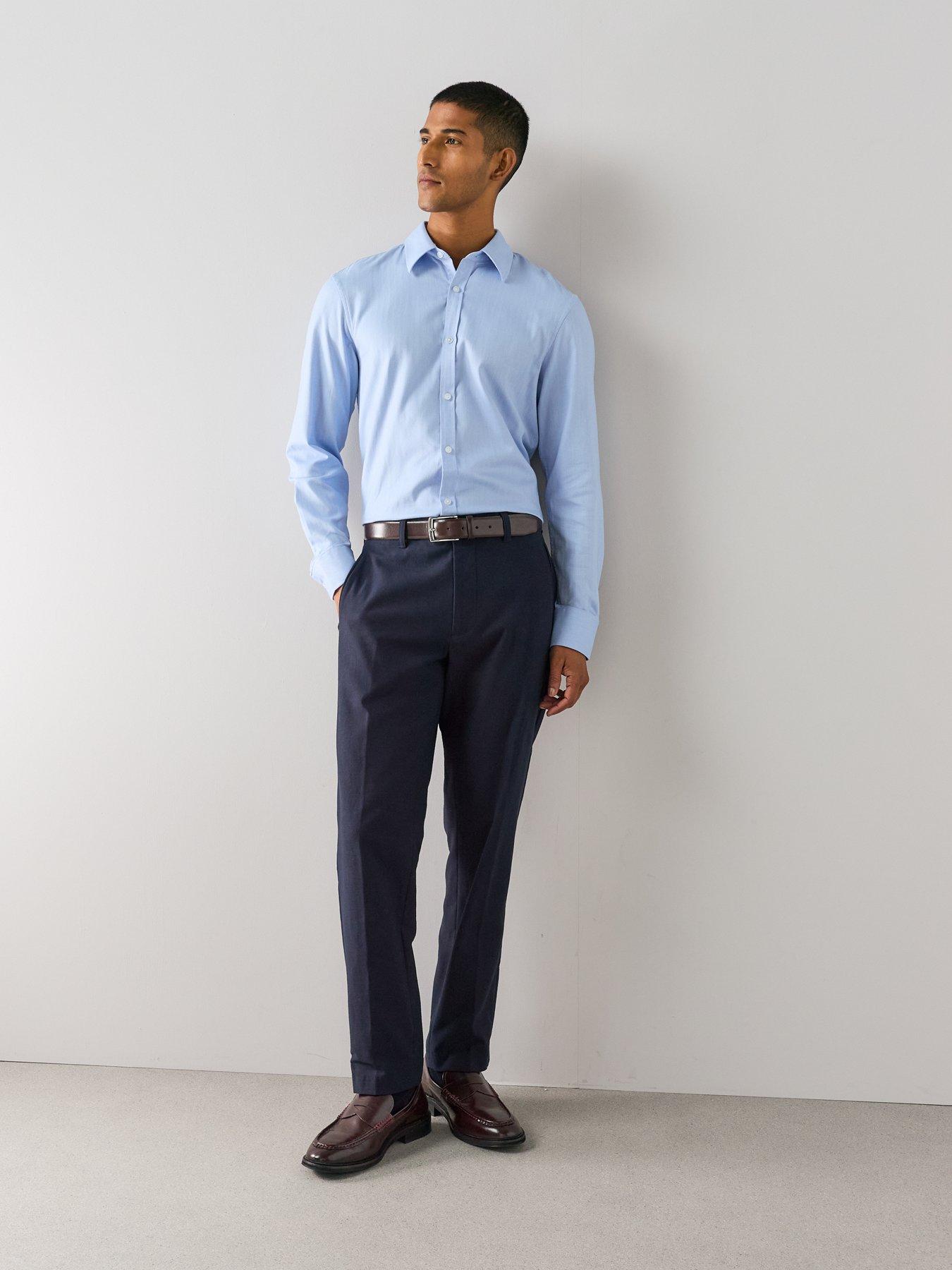 Image 3 of 7 of The Very Collection Long Sleeve Premium Formal Shirt - Light Blue