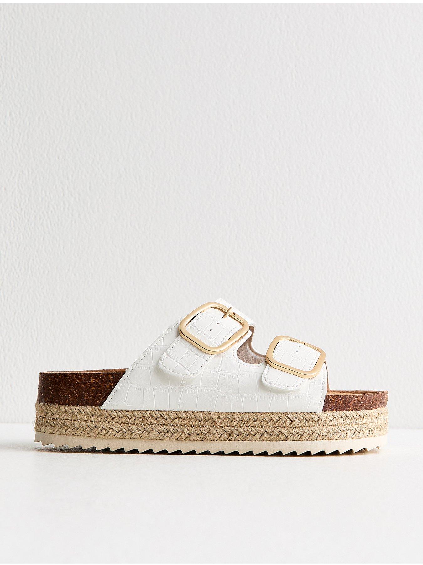new-look-faux-leather-double-buckled-strap-mule-sandals-white