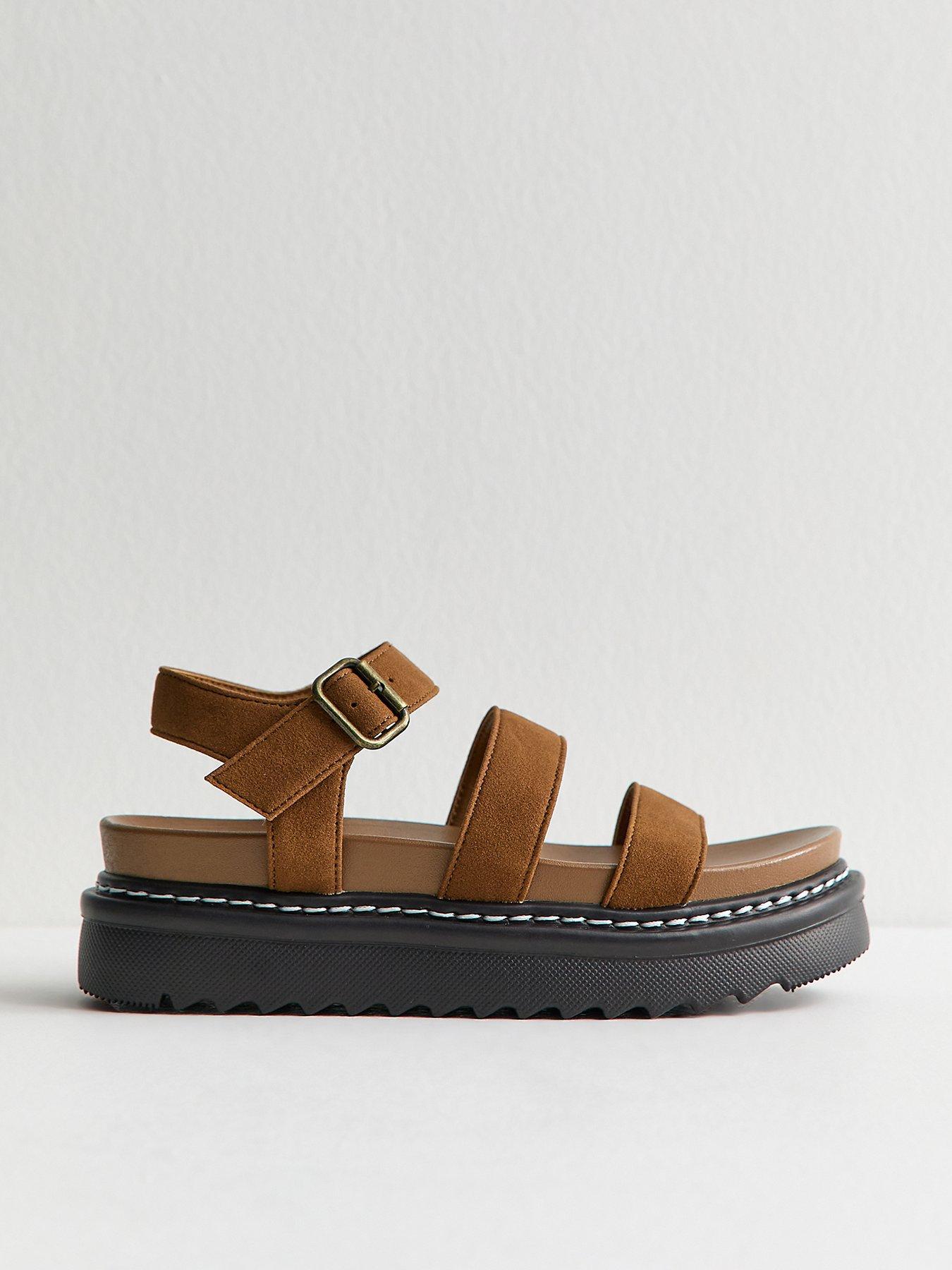 new-look-tan-faux-suede-flatform-sandals-brown