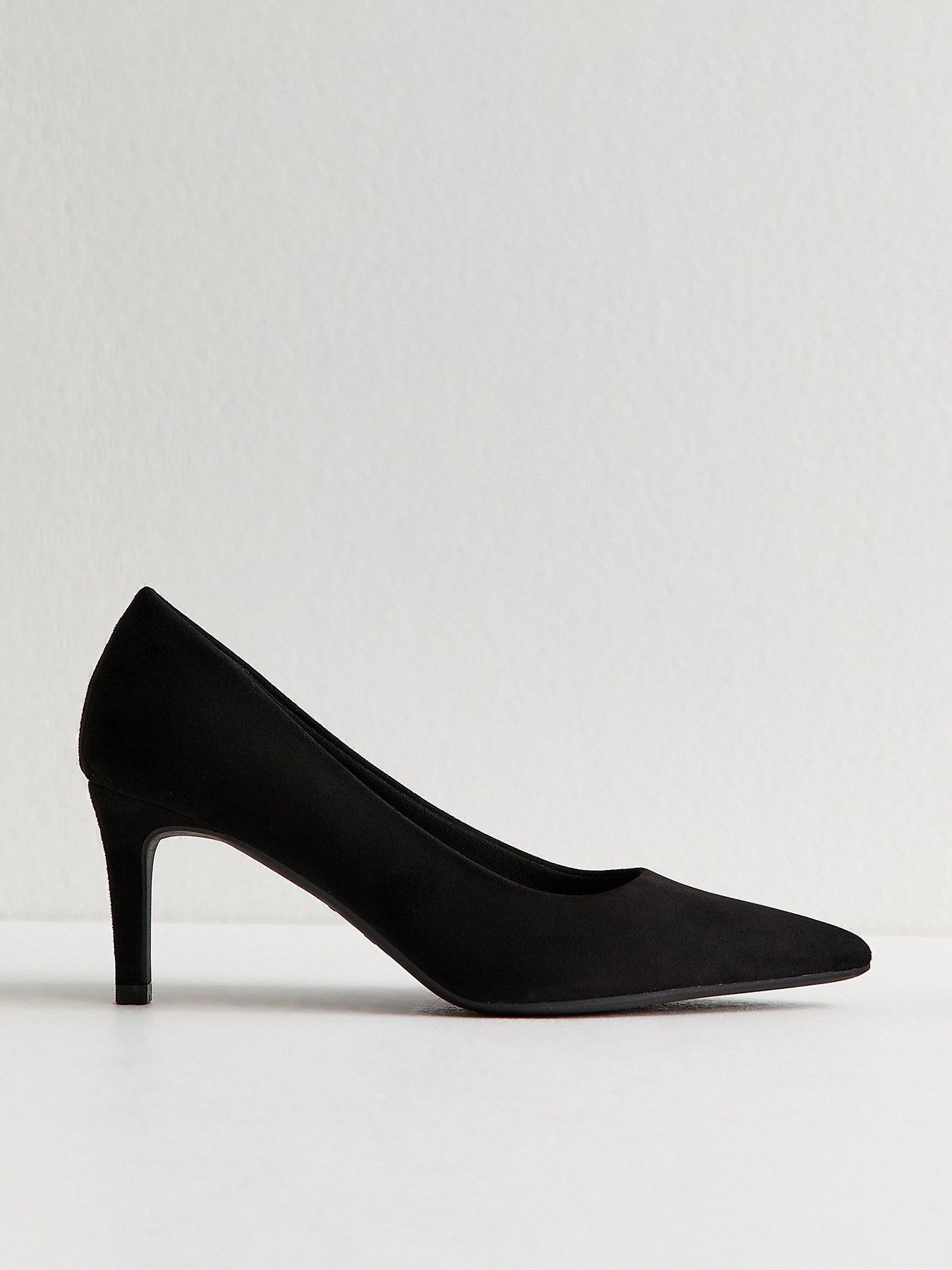 New Look Black Faux Suede Mid Stiletto Heel Court Shoes