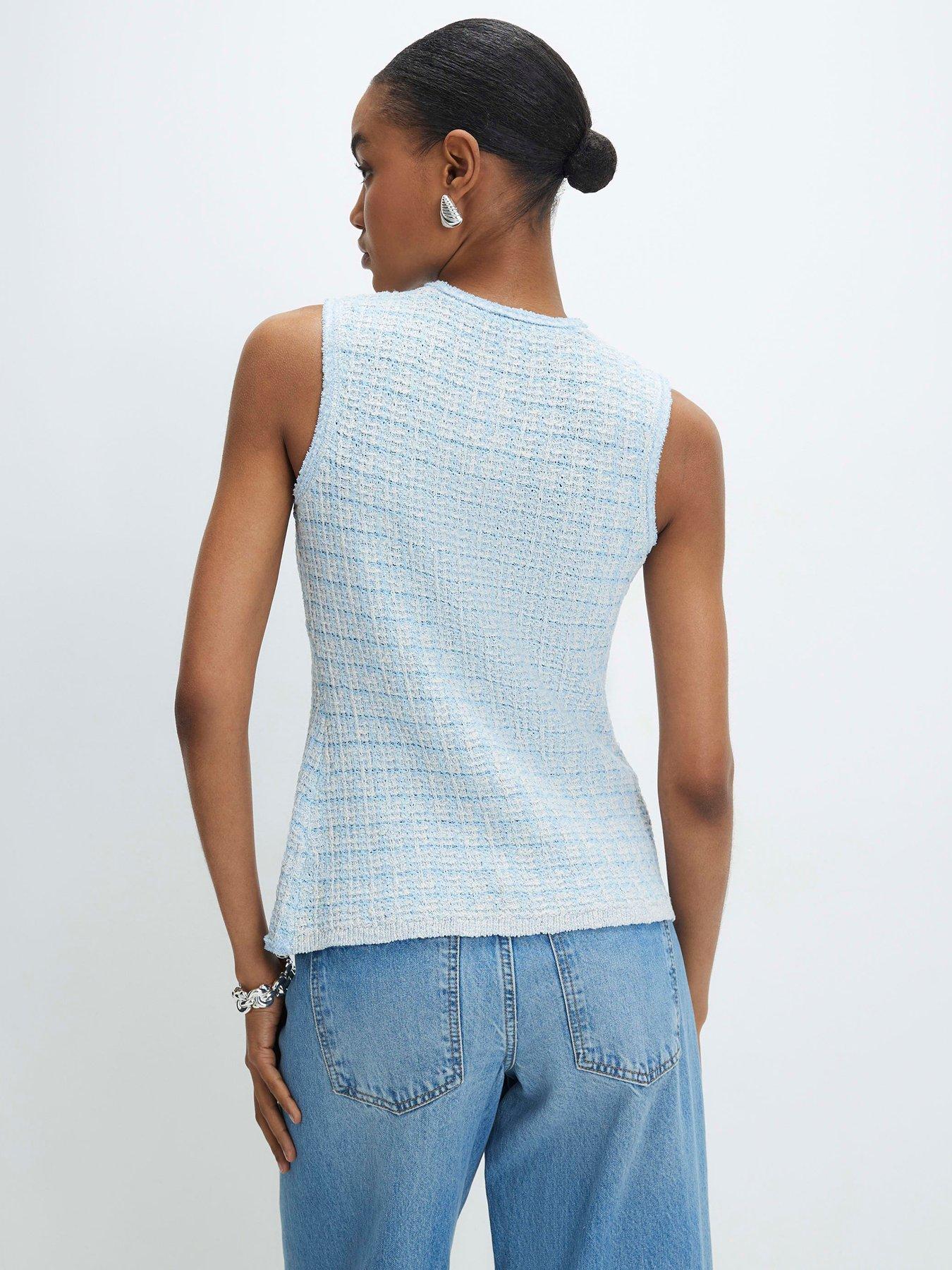 river-island-boucle-waistcoat-bluestillFront
