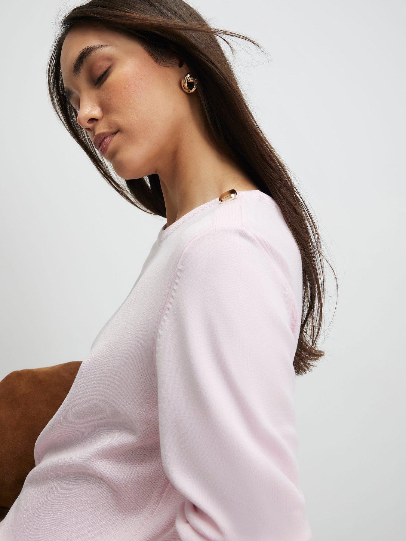 Image 4 of 4 of River Island Long Sleeve Knitted Top - Pink