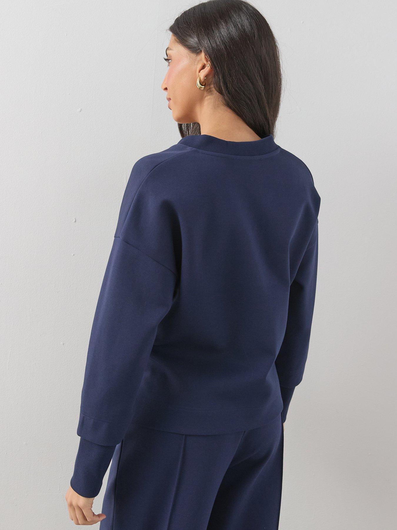 the-very-collection-soft-touch-v-neck-collared-deep-cuff-sweatshirt-co-ord-bluestillFront