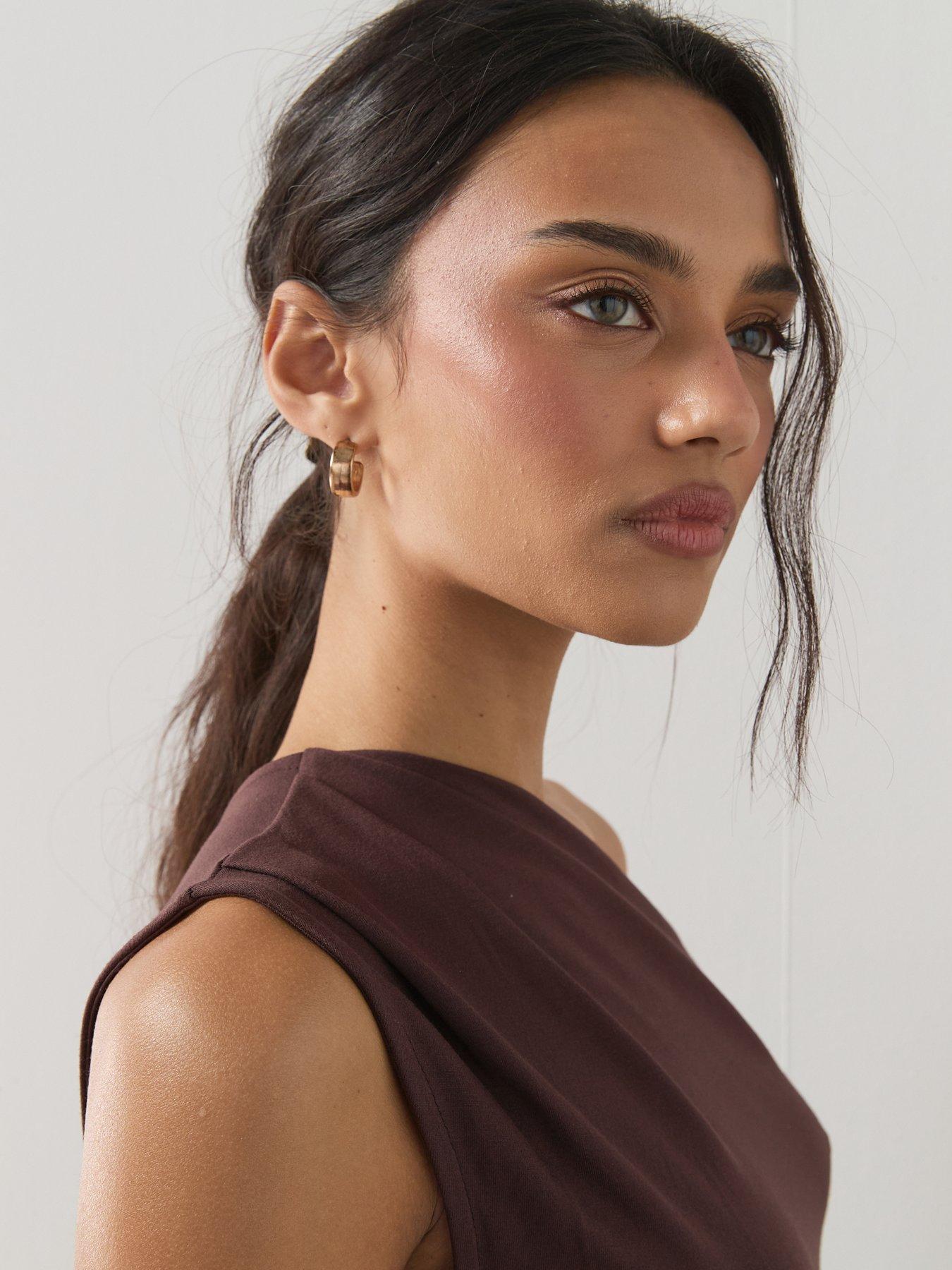Image 4 of 6 of The Very Collection One Shoulder Trim Detail Asymmetric Top - Brown