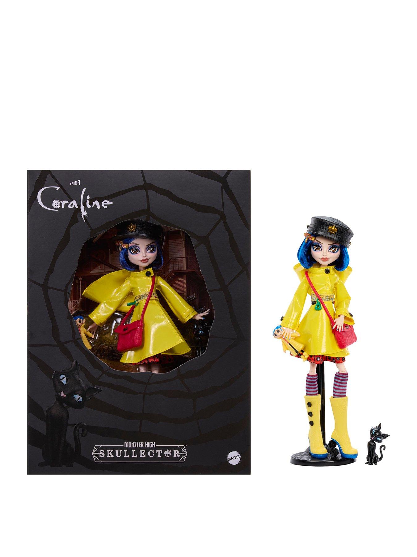 Image 1 of 7 of Monster High Monster High Skullector Coraline Collectible Doll in Yellow Raincoat with Cat