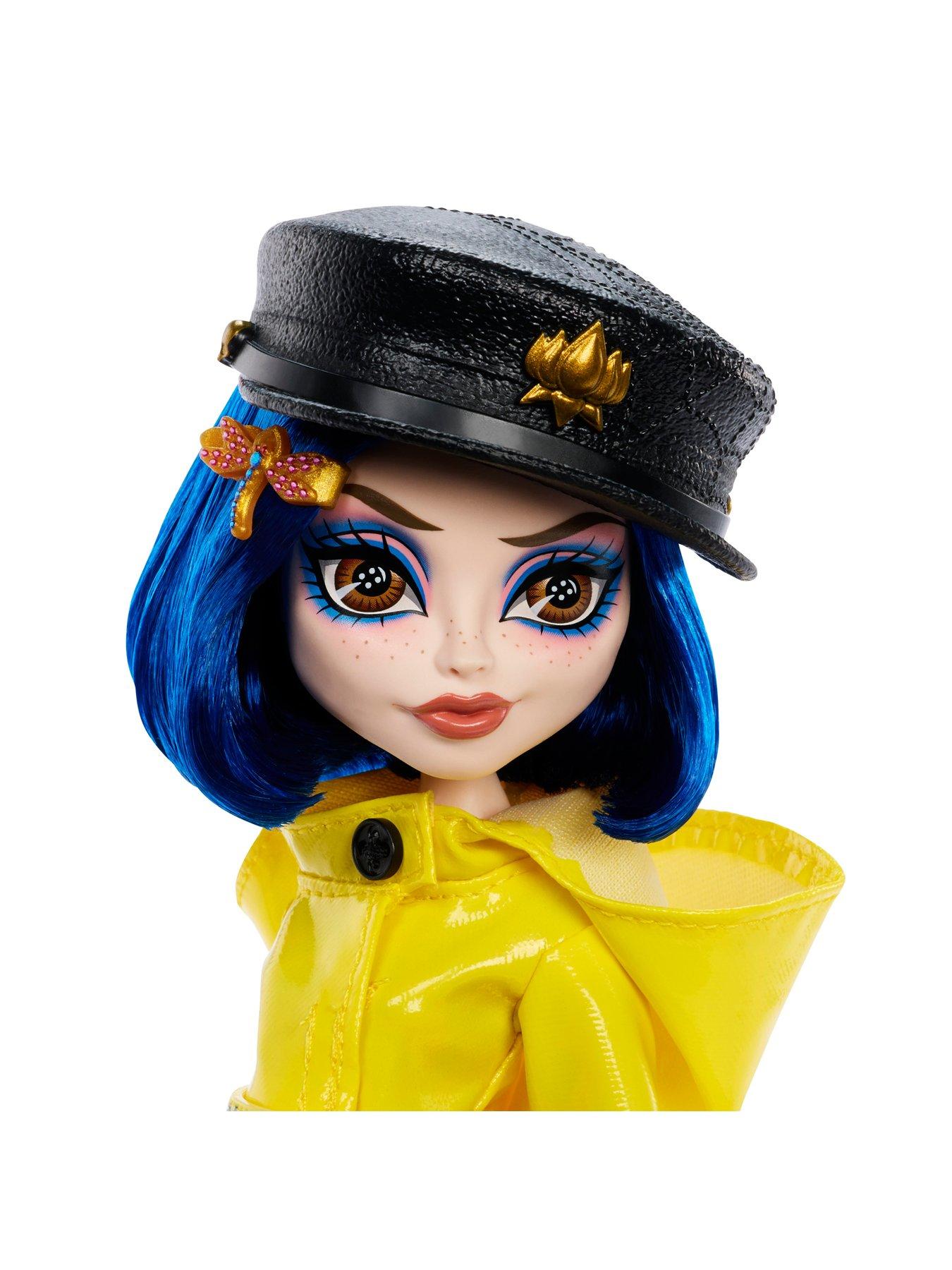 Image 3 of 7 of Monster High Monster High Skullector Coraline Collectible Doll in Yellow Raincoat with Cat