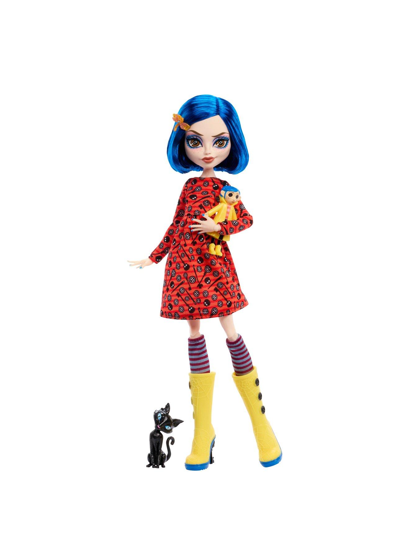 Image 5 of 7 of Monster High Monster High Skullector Coraline Collectible Doll in Yellow Raincoat with Cat