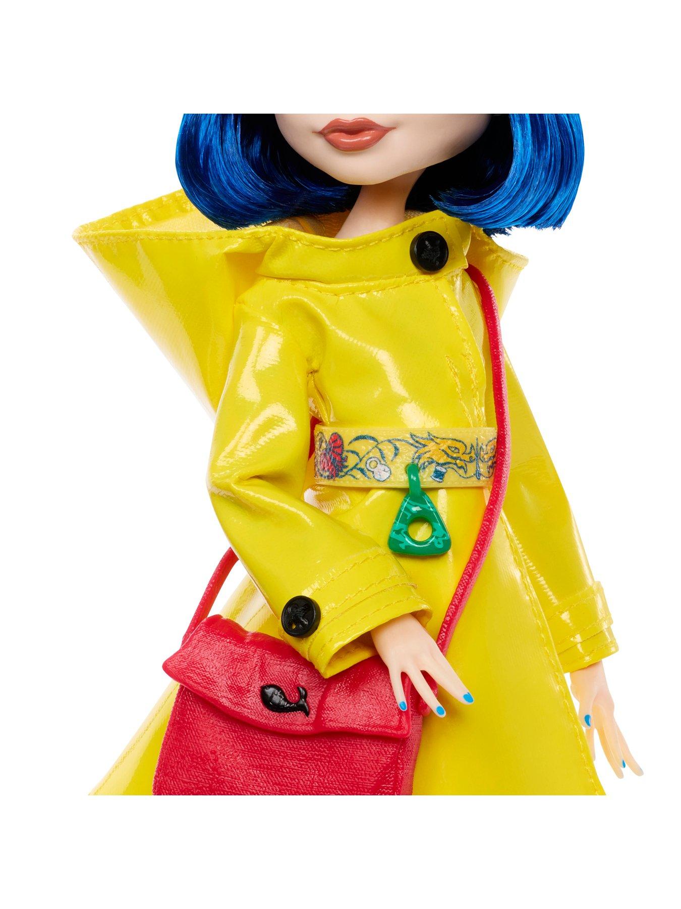 Image 6 of 7 of Monster High Monster High Skullector Coraline Collectible Doll in Yellow Raincoat with Cat