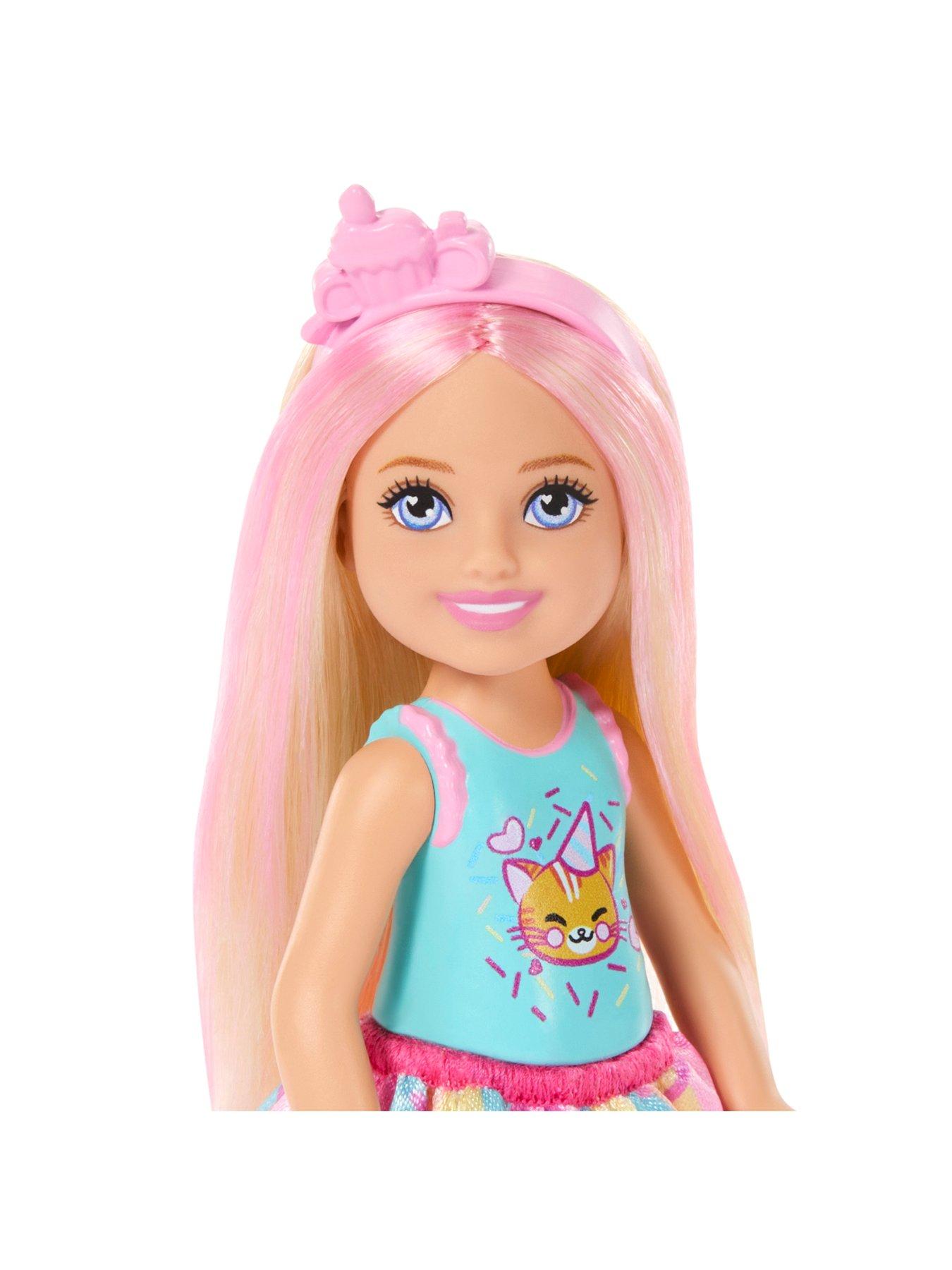 Image 2 of 6 of Barbie Barbie Club Chelsea Birthday-Themed Small Doll with Pink-Streaked Blonde Hair &amp; Party Accessories