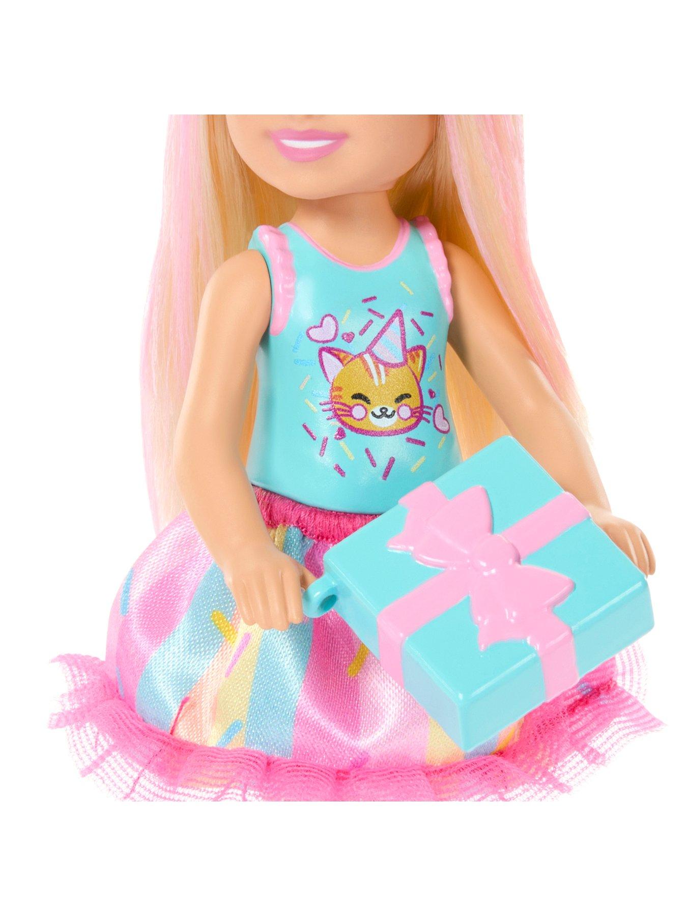 Image 3 of 6 of Barbie Barbie Club Chelsea Birthday-Themed Small Doll with Pink-Streaked Blonde Hair &amp; Party Accessories