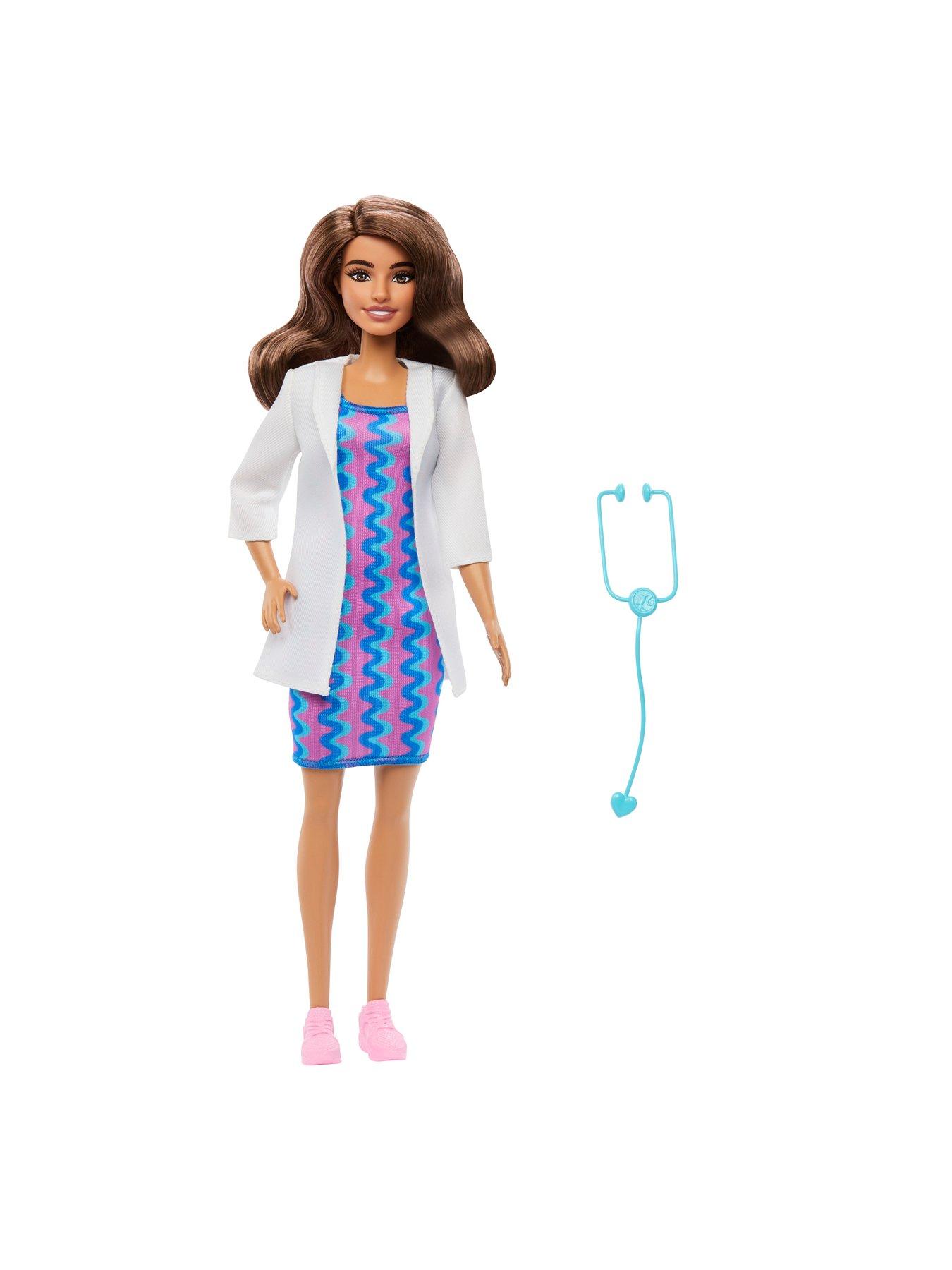 Image 4 of 7 of Barbie Barbie Careers Doctor Doll &amp; Accessory, Fashion Doll Wearing Removable Look with Stethoscope
