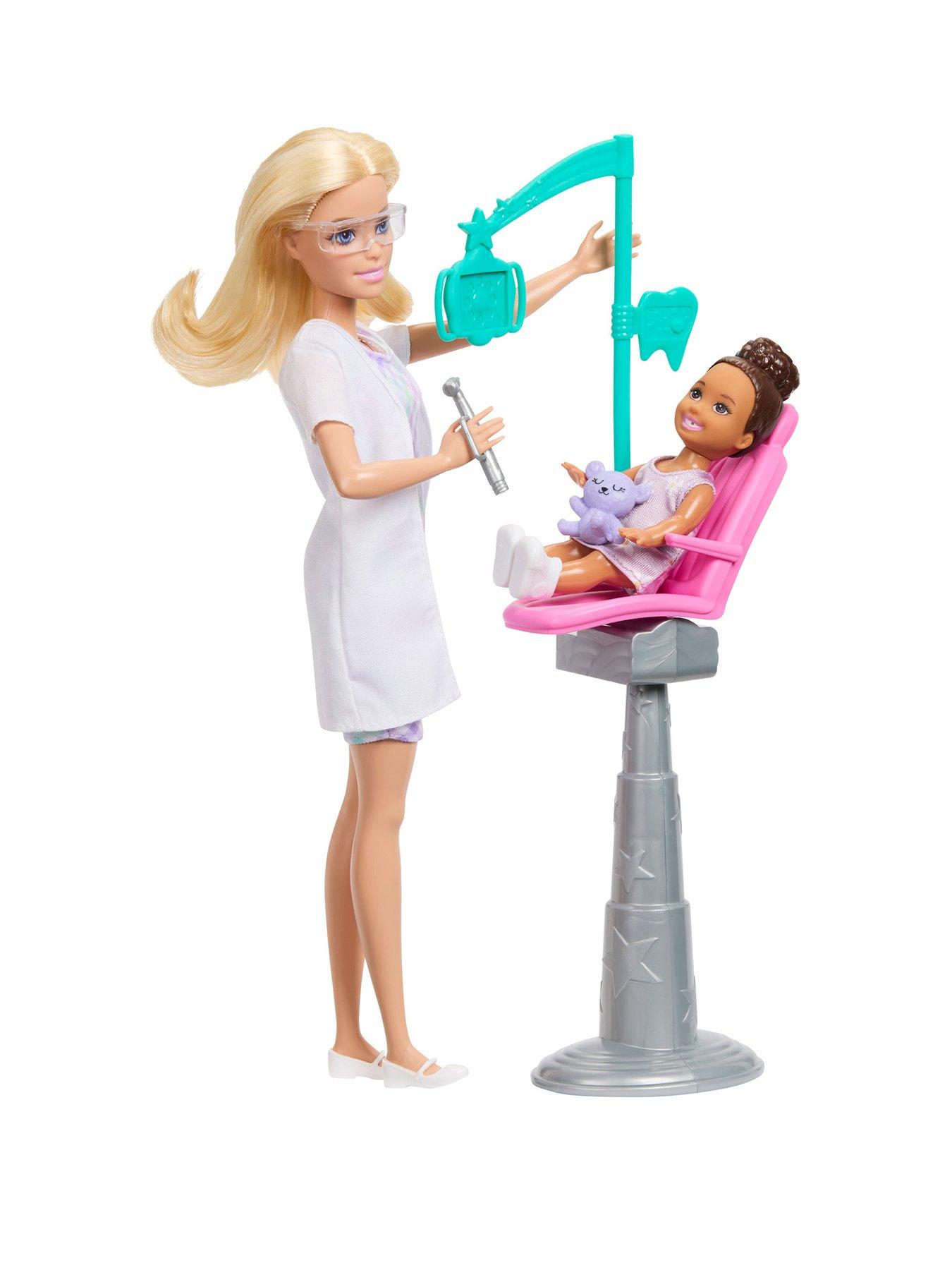 Barbie Barbie Careers Dentist Playset with Blonde Fashion Doll, Small Doll, Examination Chair  &  Accessories