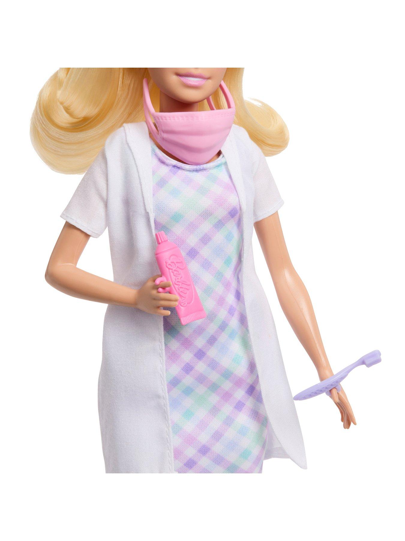 Image 6 of 7 of Barbie Careers Dentist Playset with Blonde Fashion Doll, Small Doll, Examination Chair &amp; Accessories
