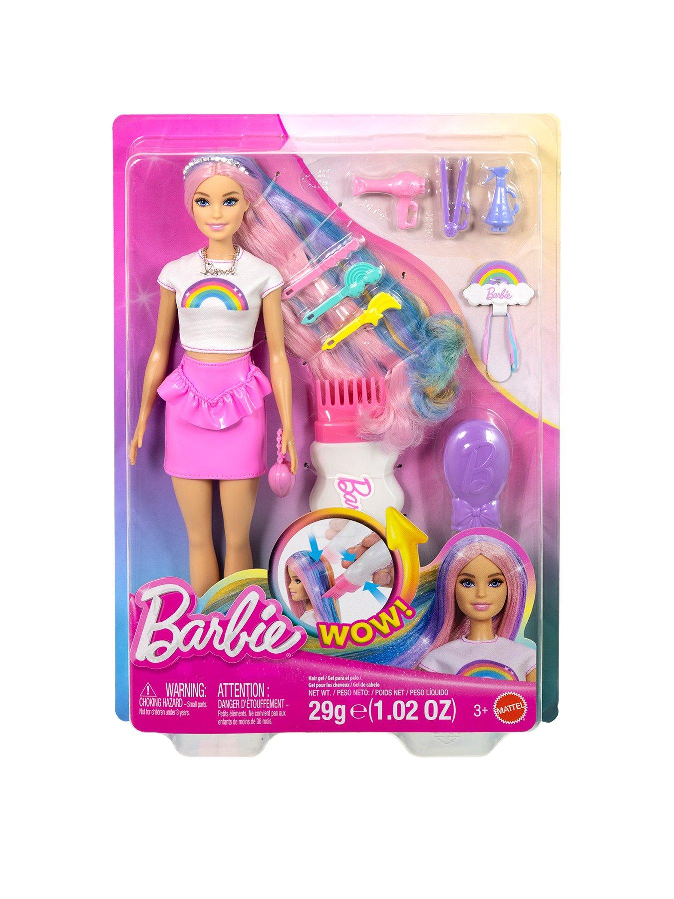 Barbie Barbie Rainbow Sparkle Hair Fashion Doll with Extra-Long Hair and 12 Styling Accessories