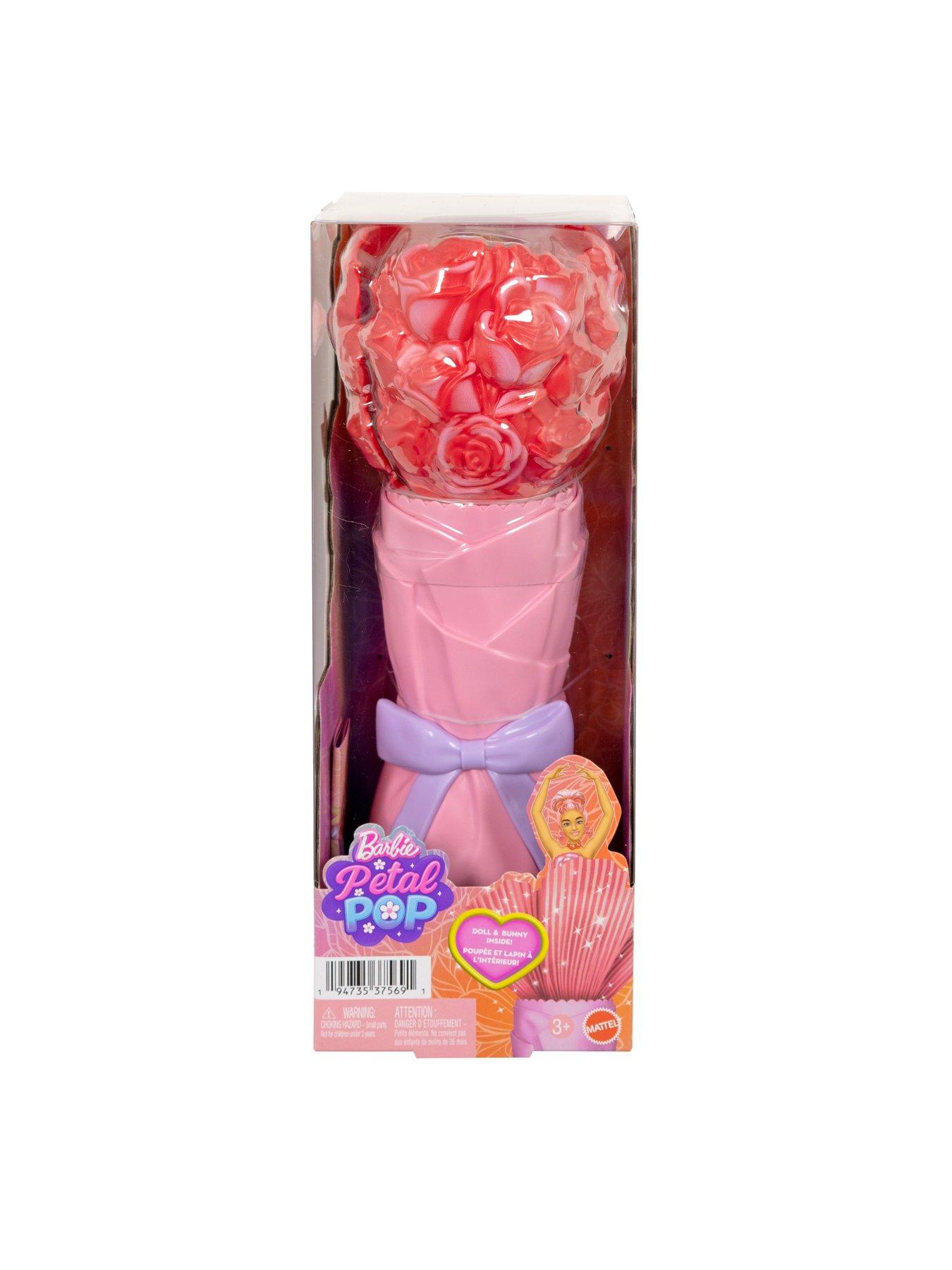 Image 7 of 8 of Barbie Petal Pop Scented Fashion Doll with Rose Dress, Reveal Accessories like Bunny &amp; More