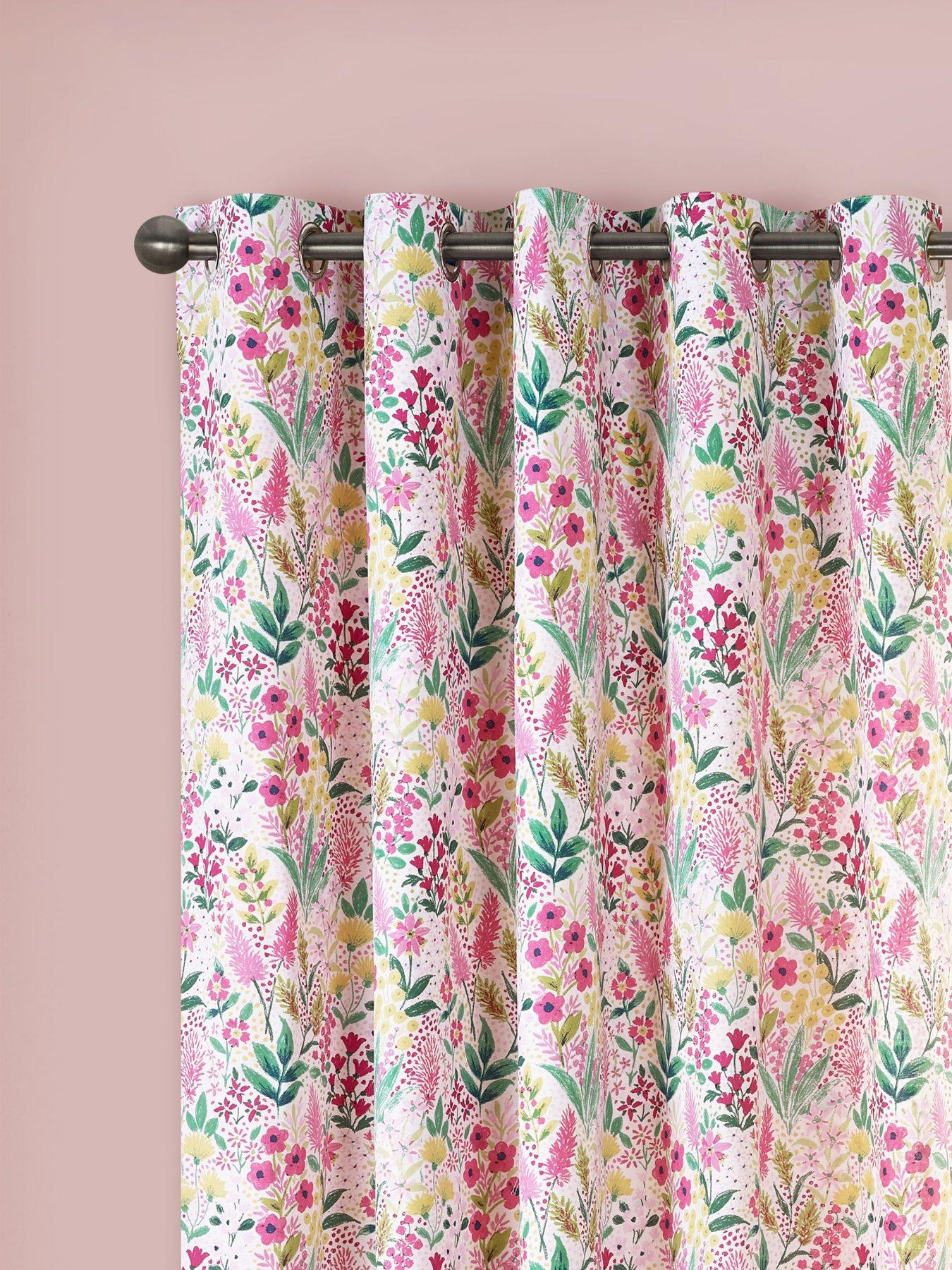 Image 2 of 4 of Catherine Lansfield Tilly Floral Curtains 66X90 Inch