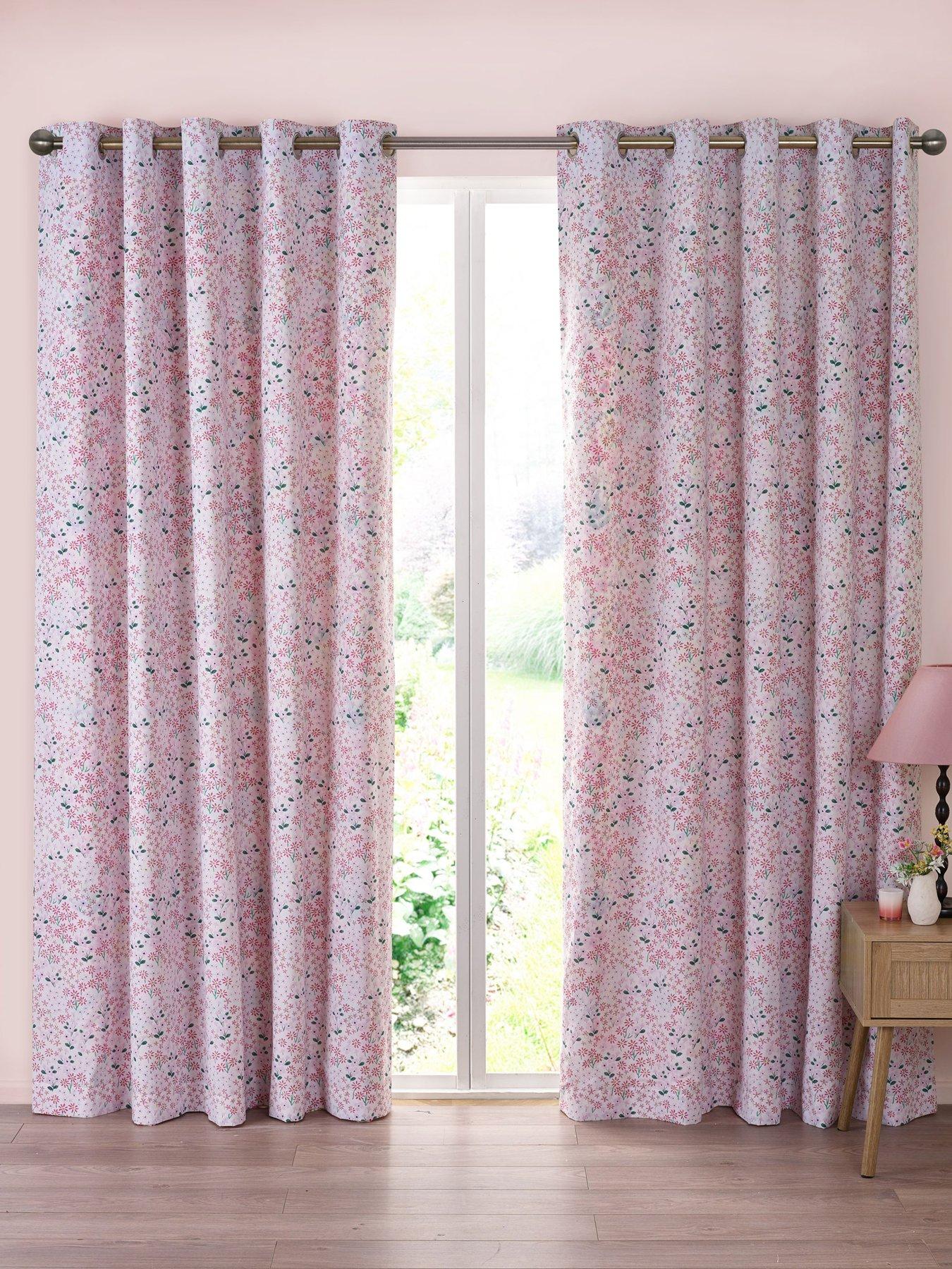 Image 3 of 4 of Catherine Lansfield Tilly Floral Curtains 66X90 Inch