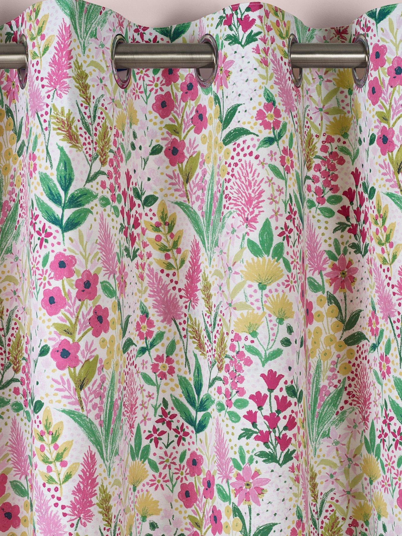 Image 4 of 4 of Catherine Lansfield Tilly Floral Curtains 66X90 Inch