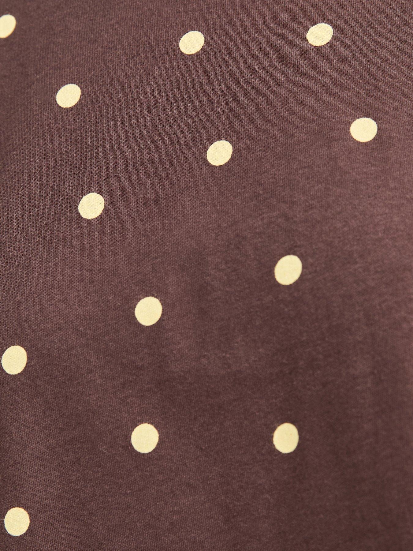 Image 5 of 5 of New Look Polka Dot Top And Shorts Pyjama Set - Brown