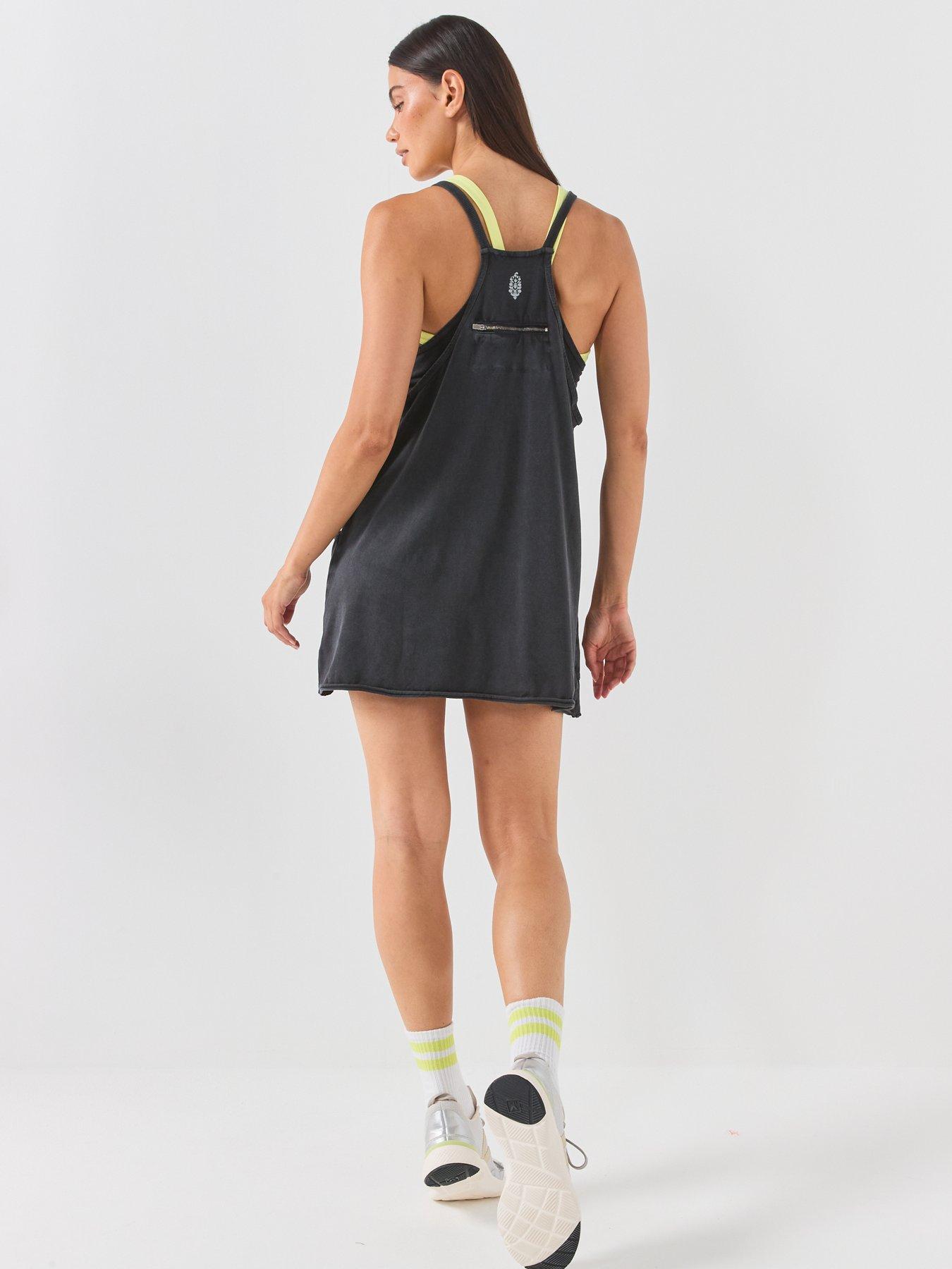 Image 2 of 6 of FP Movement Womens Training Hot Shot Mini Dress With Built-In Shorts - Black