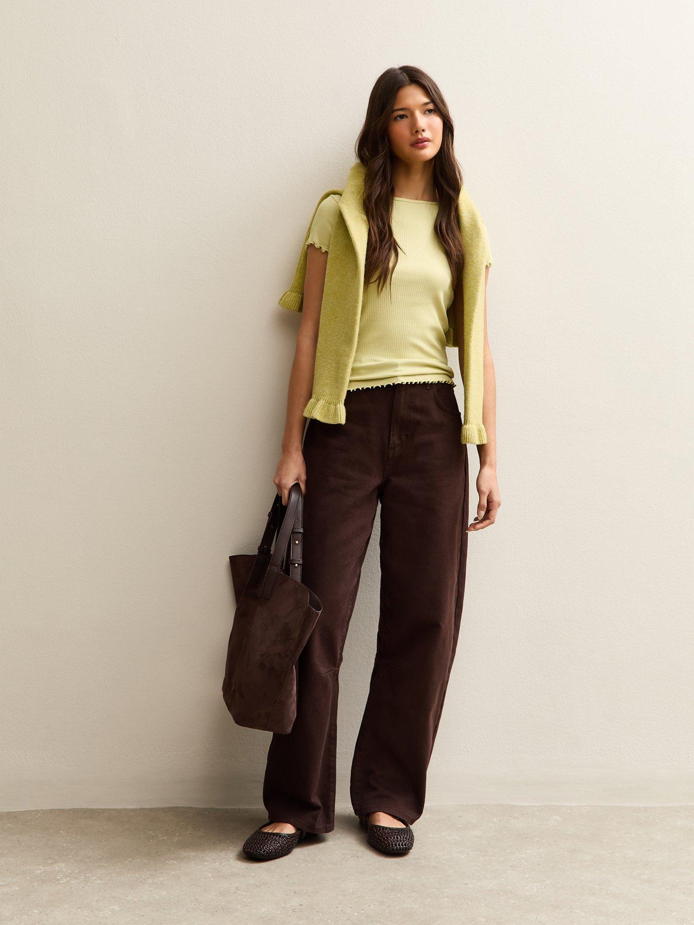 new-look-ribbed-jersey-frilly-trim-short-sleeve-top-light-greenback