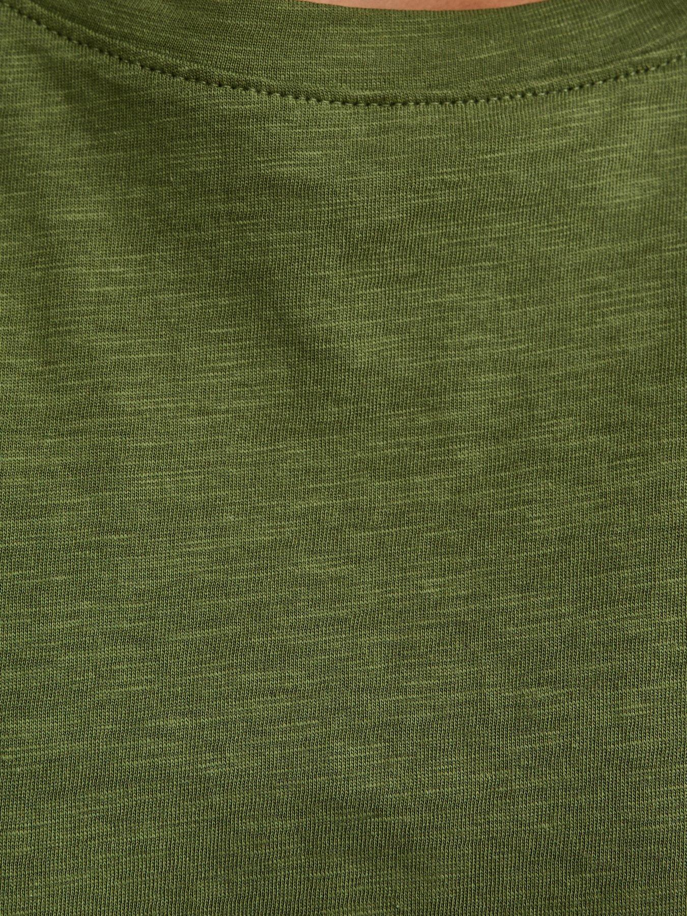 Image 5 of 5 of New Look Grown On Sleeve T-Shirt - Light Khaki