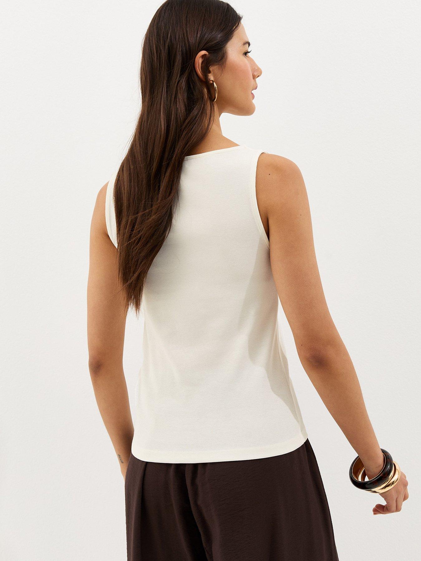Image 2 of 5 of New Look Button Through Tank Top - Cream