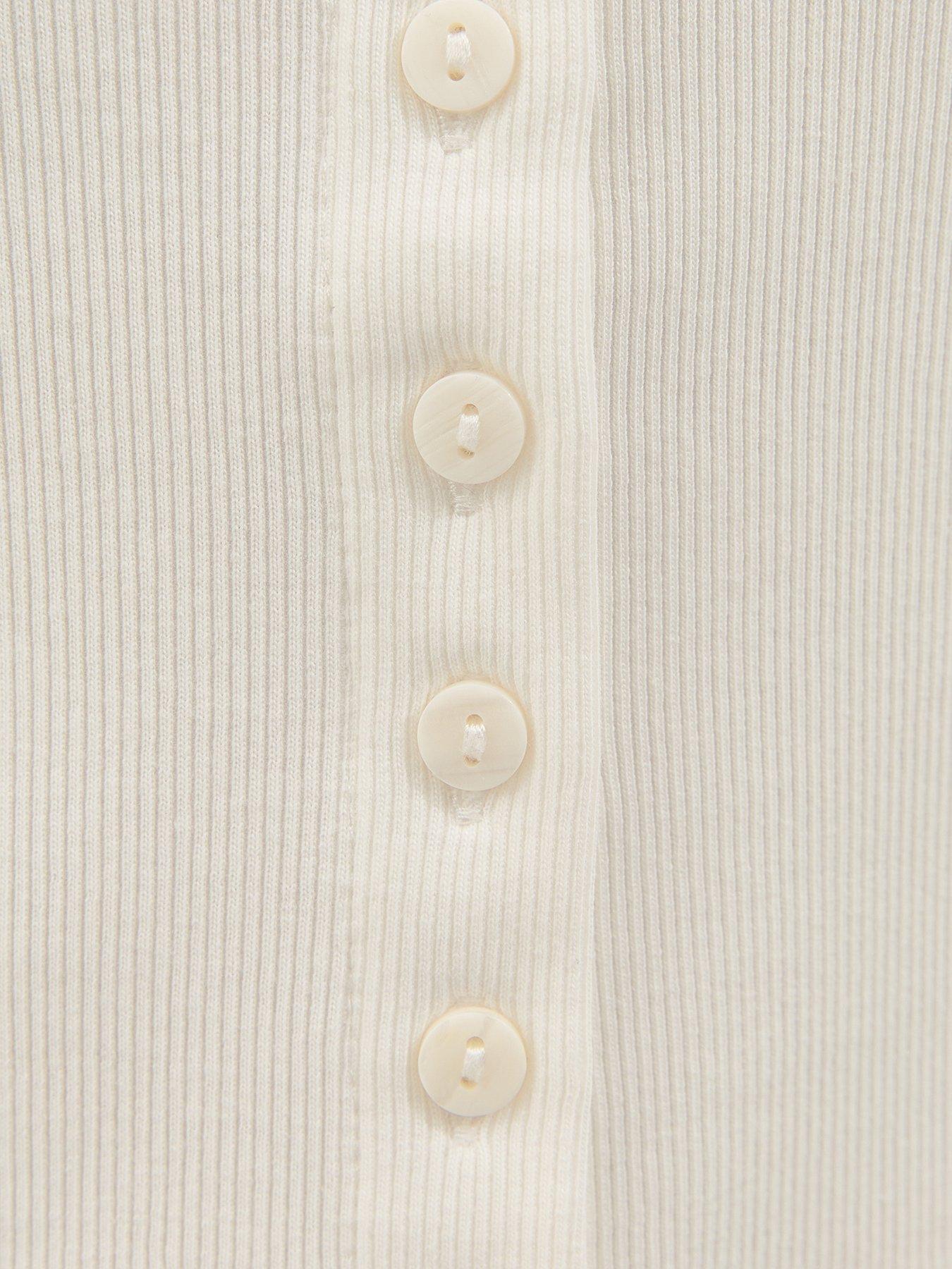 Image 5 of 5 of New Look Button Through Tank Top - Cream