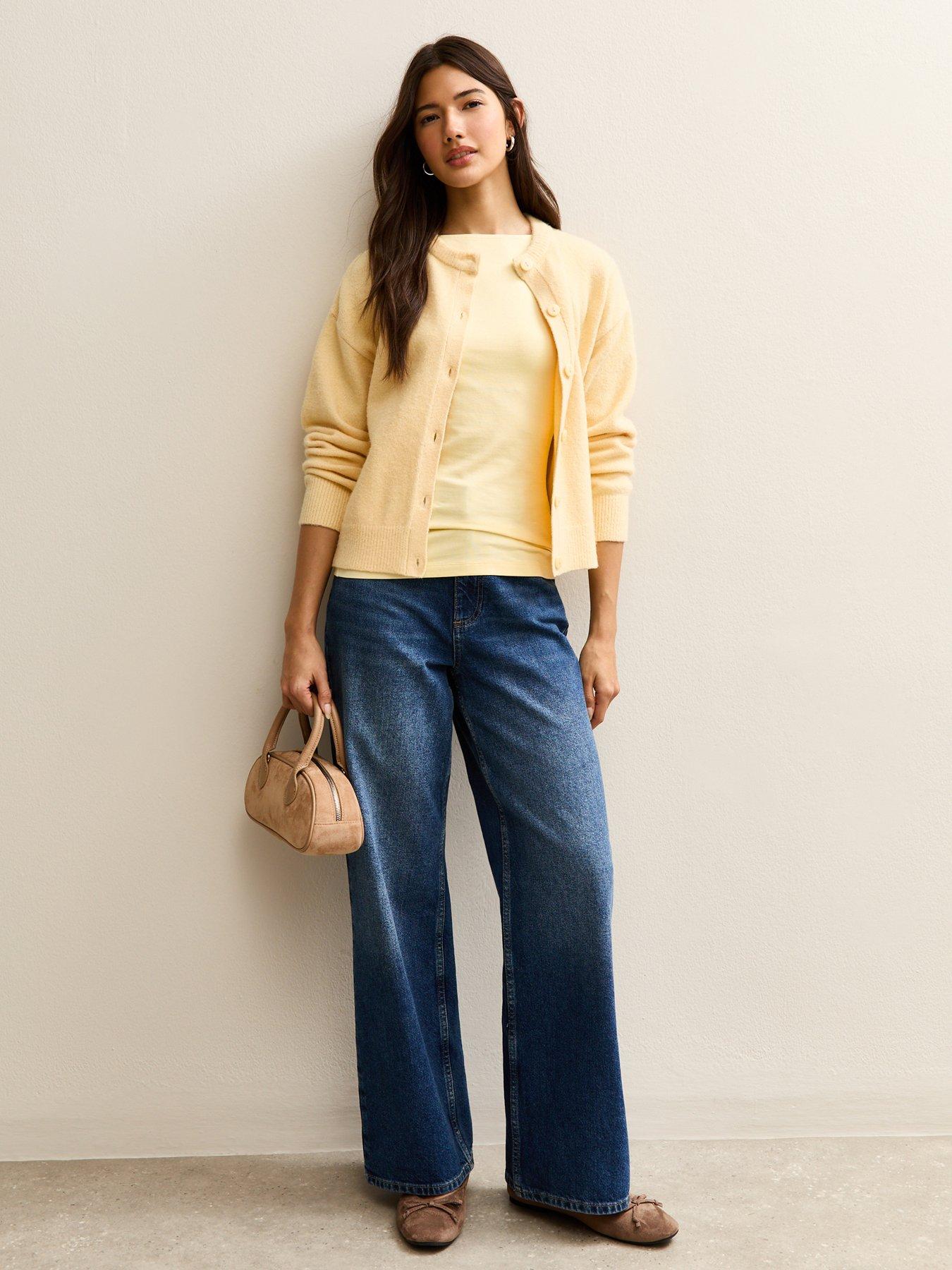 Image 3 of 5 of New Look Slash Neck Vest Top - Light Yellow