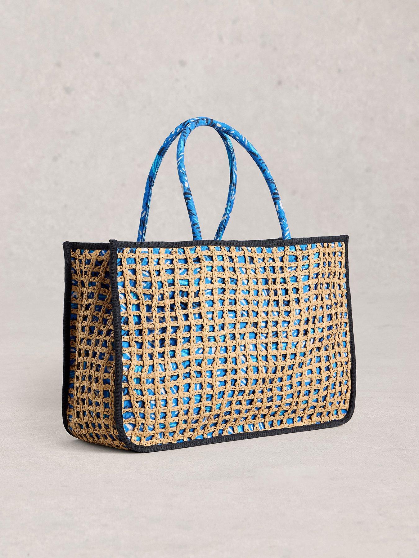 Image 2 of 4 of White Stuff Jasmine Weave Tote Bag - Blue