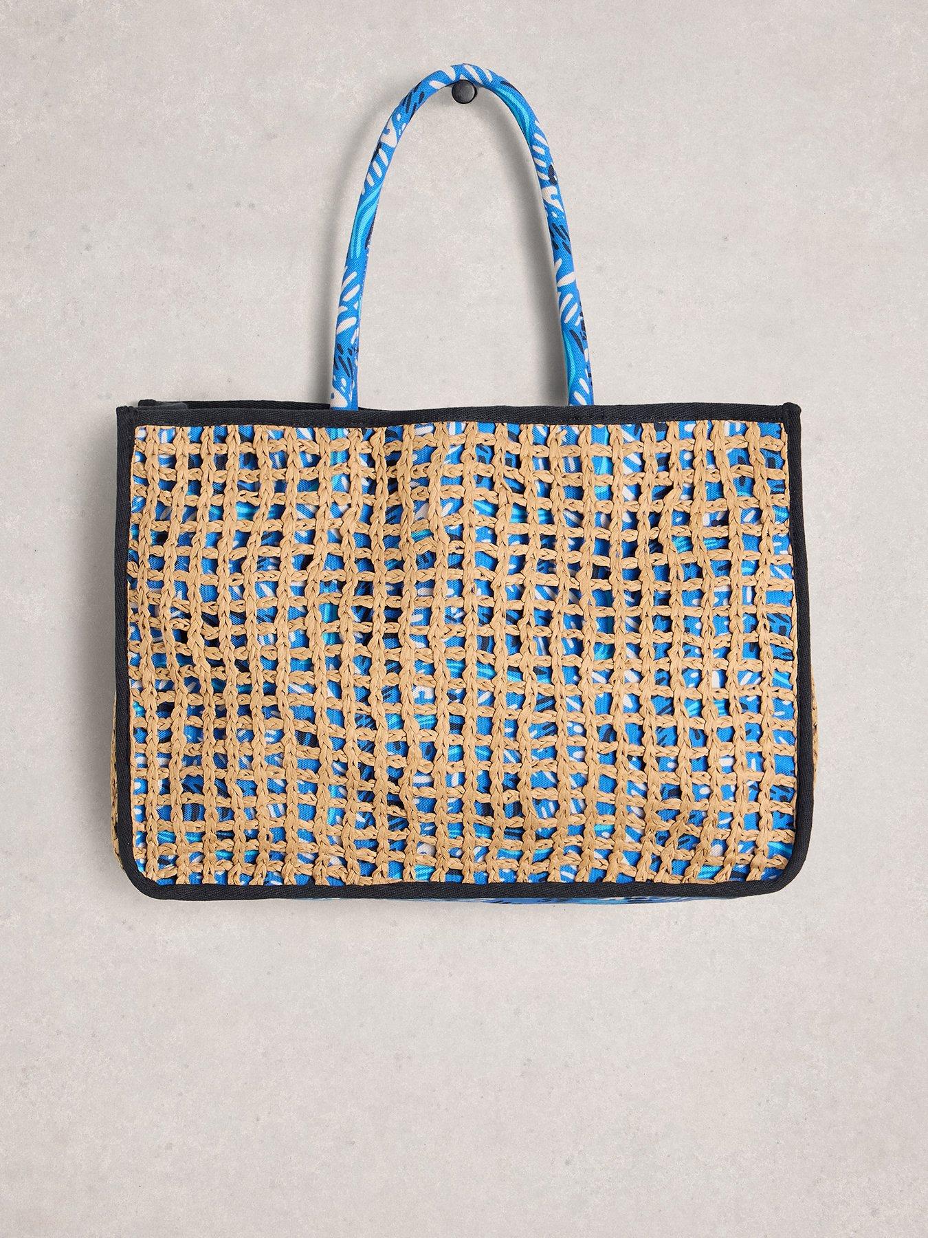 Image 3 of 4 of White Stuff Jasmine Weave Tote Bag - Blue