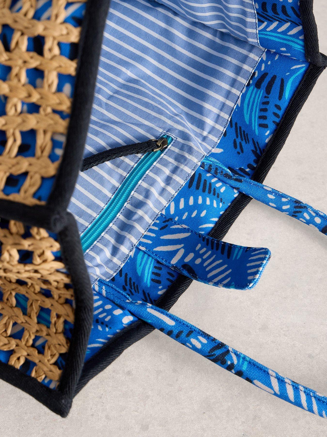 Image 4 of 4 of White Stuff Jasmine Weave Tote Bag - Blue