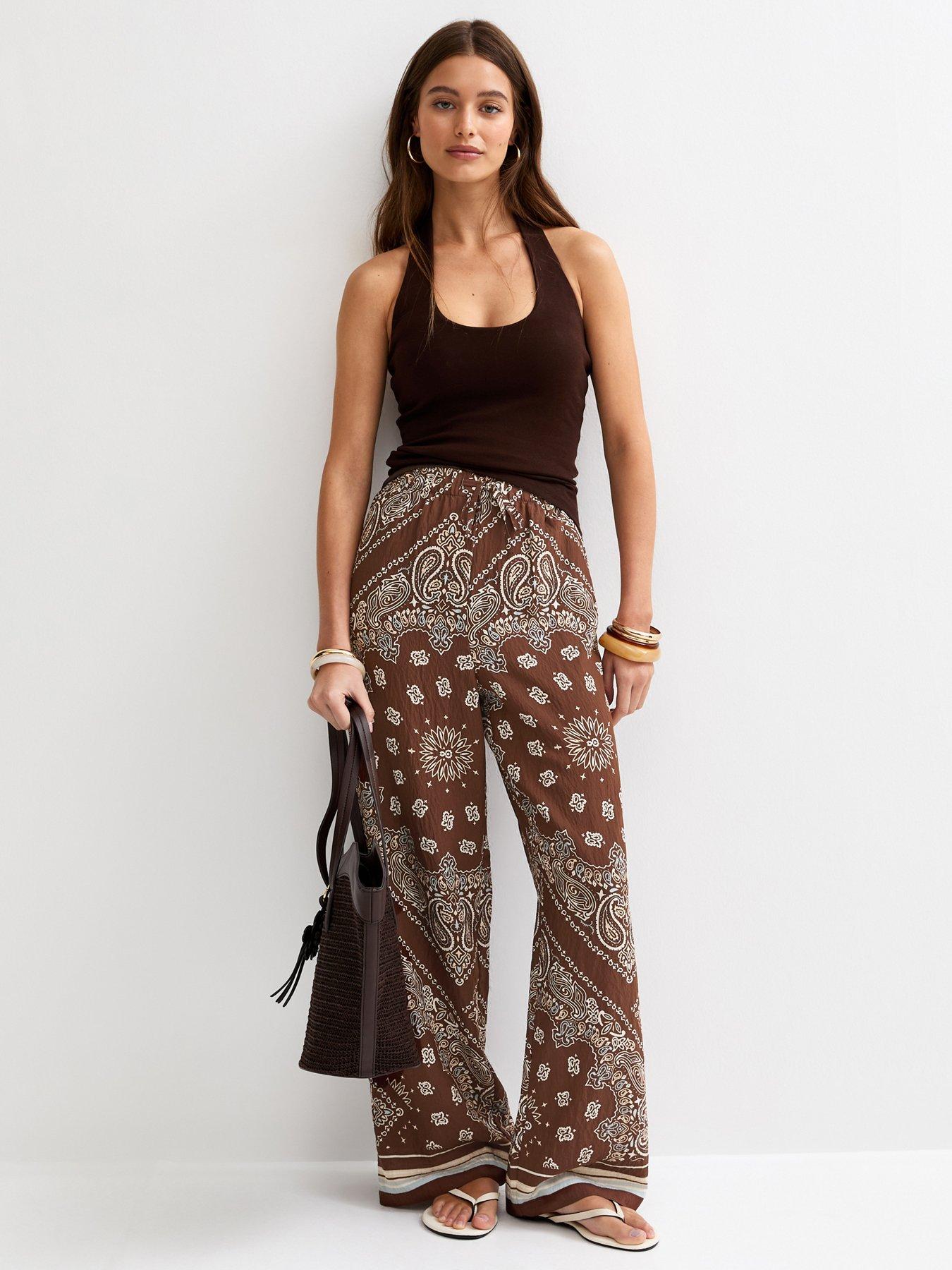 New Look St Elle Paisley Wide Leg Trs