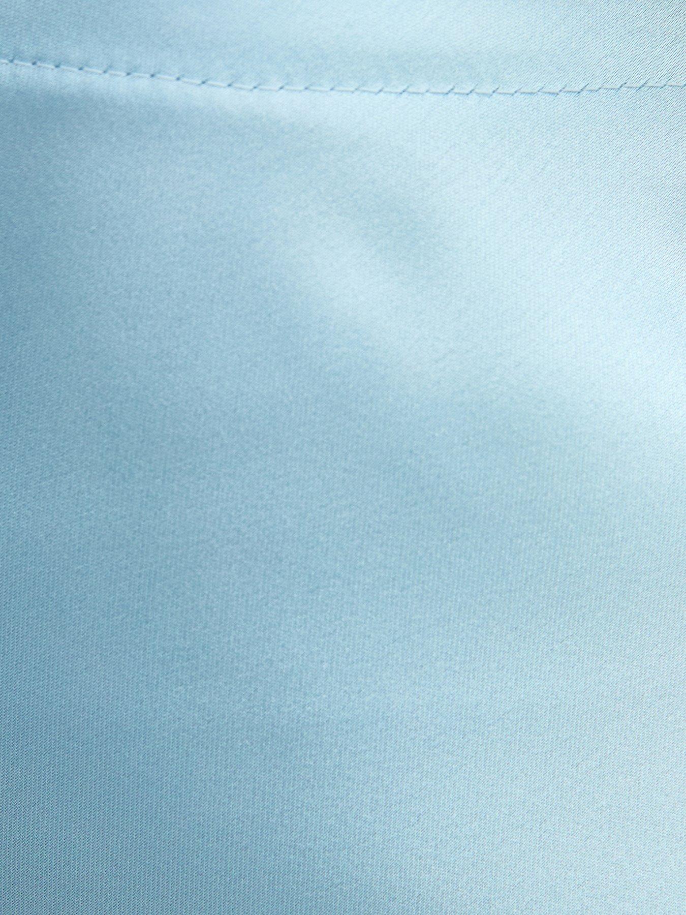 Image 5 of 5 of New Look Satin Bias Cut Midi Skirt - Light Blue