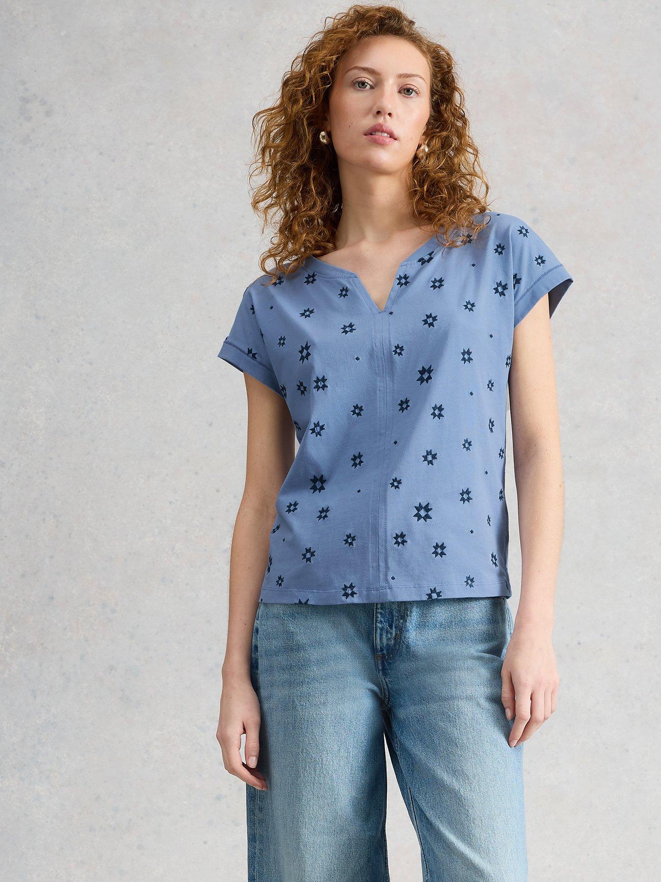 Image 1 of 6 of White Stuff Nelly Embroidered Tee