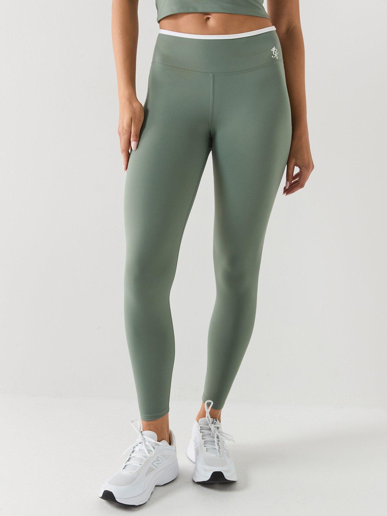 Image 1 of 6 of Gym King Womens 365 Contrast Leggings - Green