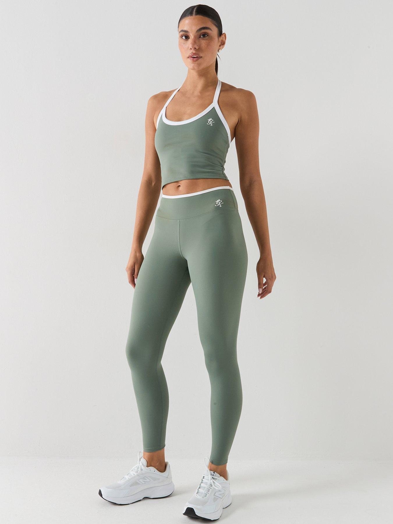 Image 5 of 6 of Gym King Womens 365 Contrast Leggings - Green