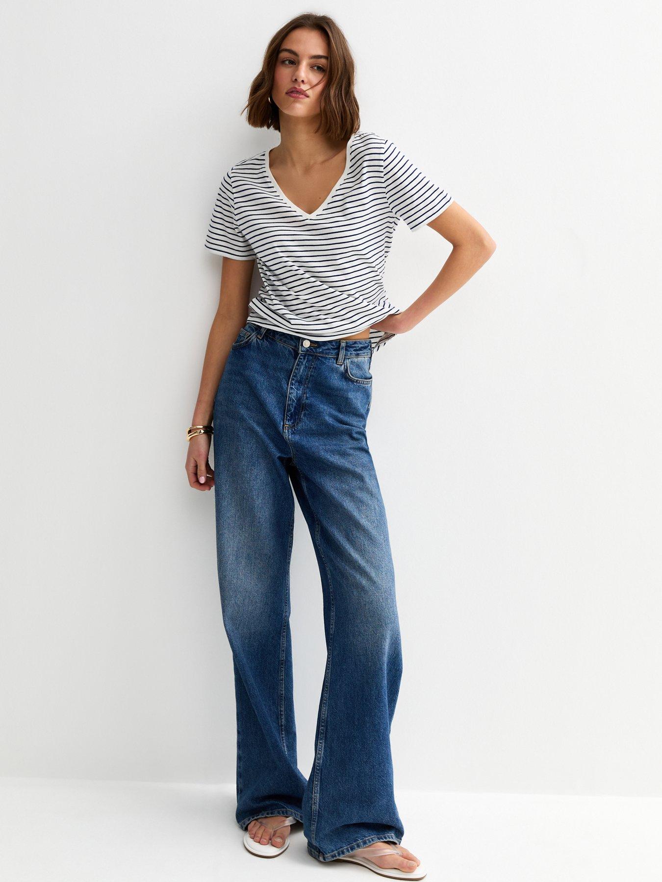 new-look-striped-v-neck-t-shirt-creamback