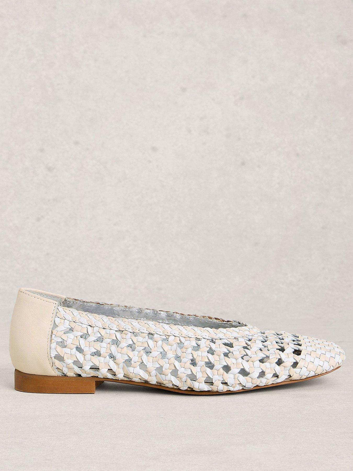 Image 1 of 4 of White Stuff Winnie Woven Ballerina - Cream