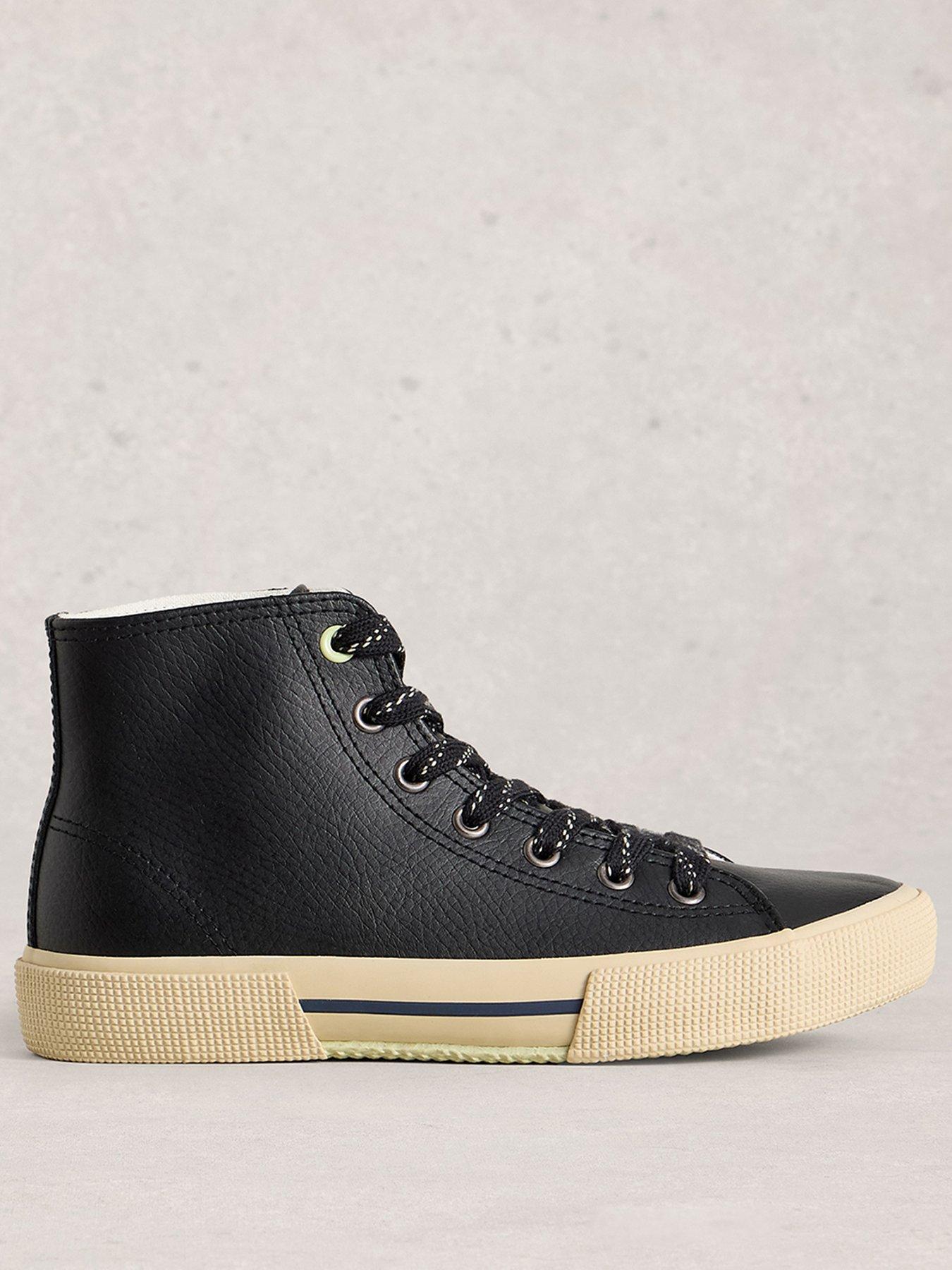 Image 1 of 4 of White Stuff Pippa Hi-Top Trainer - Black