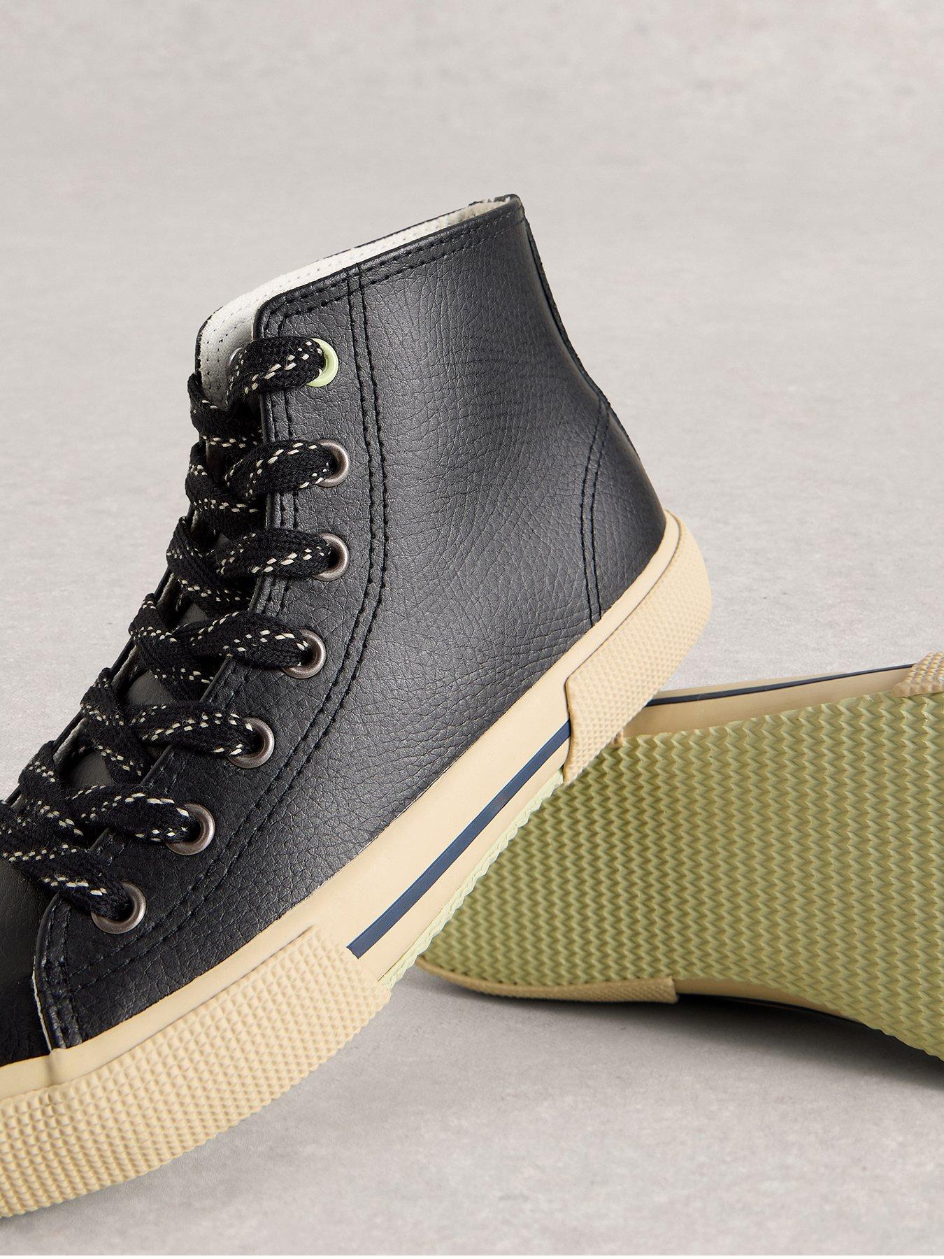 Image 4 of 4 of White Stuff Pippa Hi-Top Trainer - Black