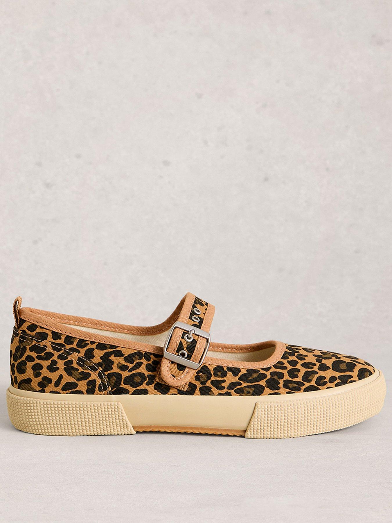Image 1 of 4 of White Stuff Pippa Mary Jane Trainer - Leopard Print