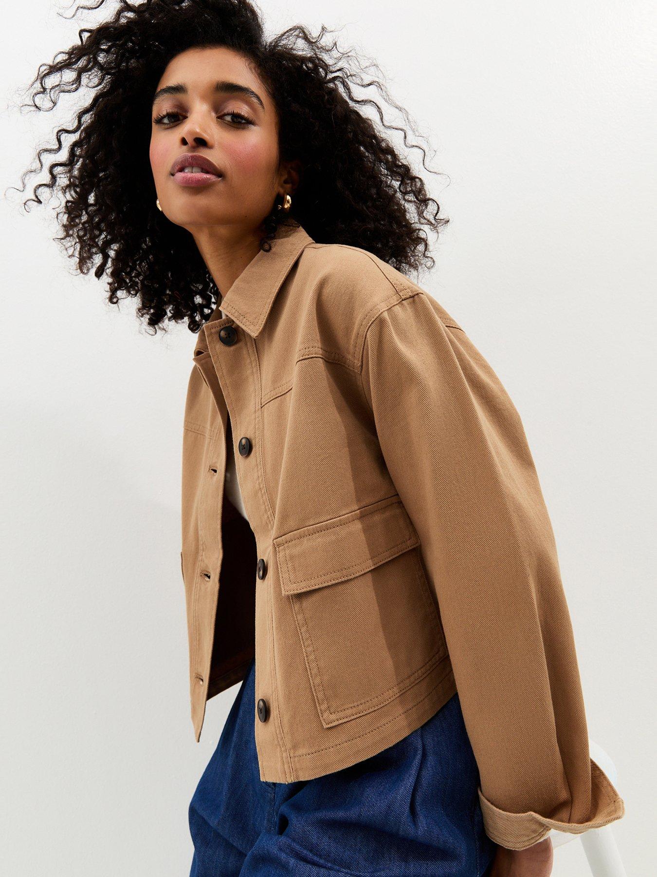 New Look Flap Pocket Cotton Shacket - Brown