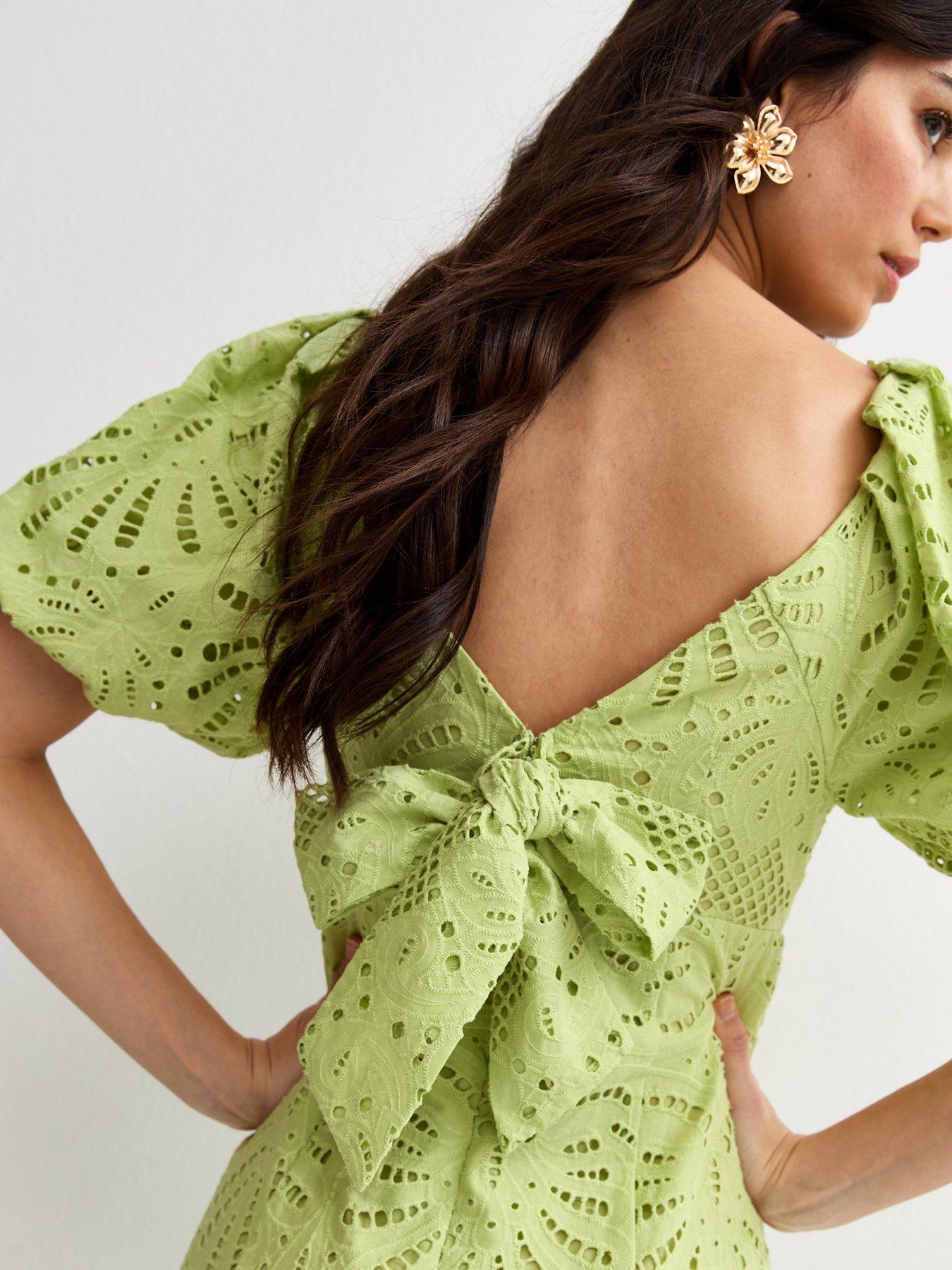 new look green lace dress Zarisse Green Lace Square-Neck Maxi Dress – Club L London main image 0