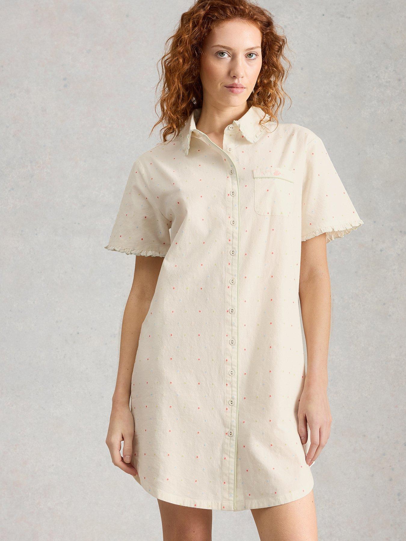 Image 1 of 6 of White Stuff Nelly Nightshirt Dress - Cream