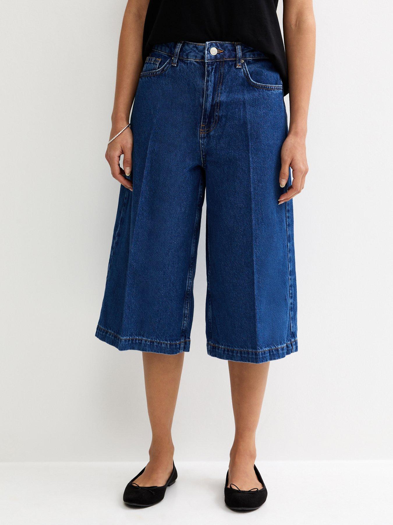 new-look-mid-wash-blue-denim-culottesfront
