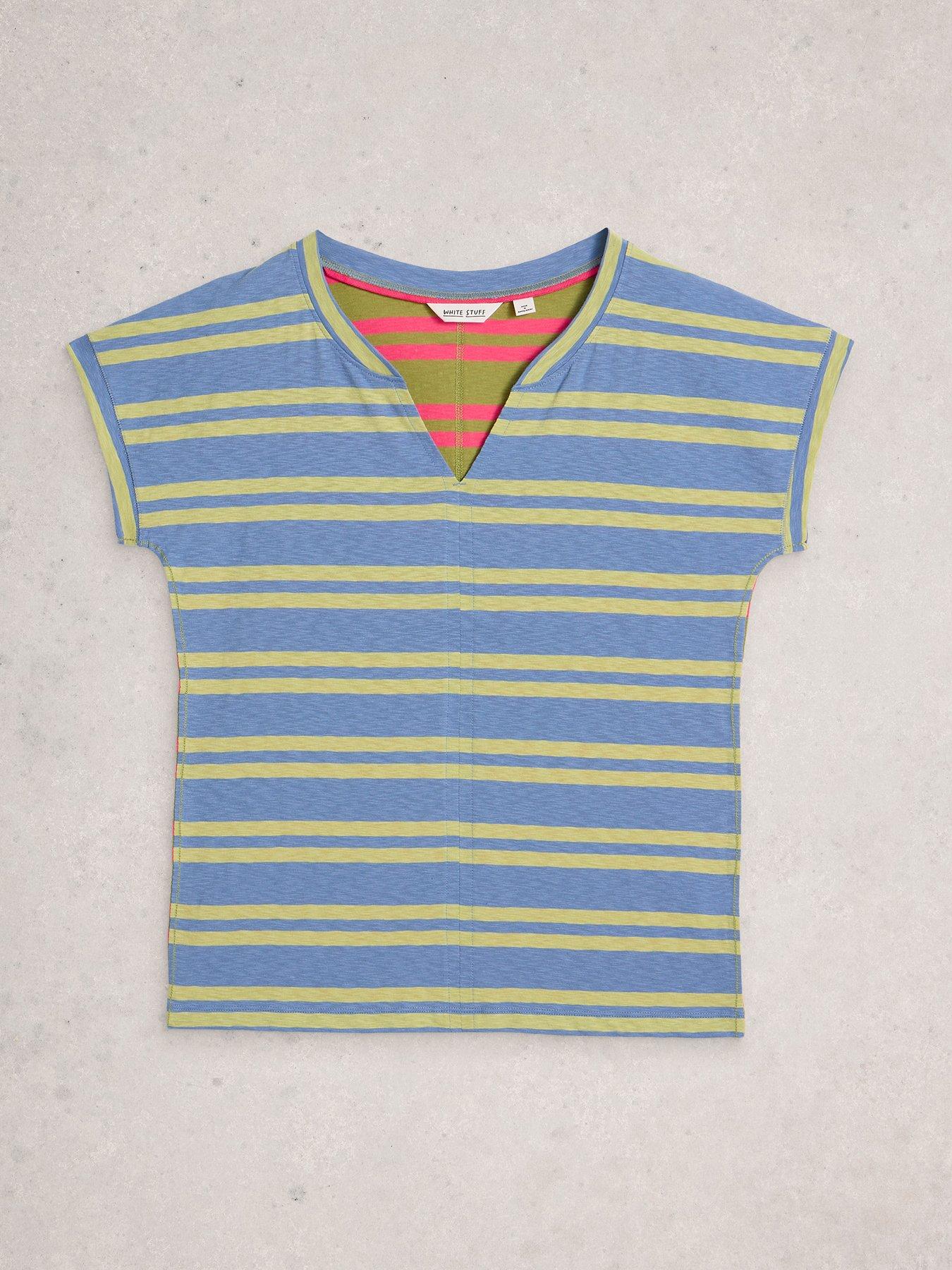 Image 5 of 6 of White Stuff Nelly Notch Stripe Tee - Blue
