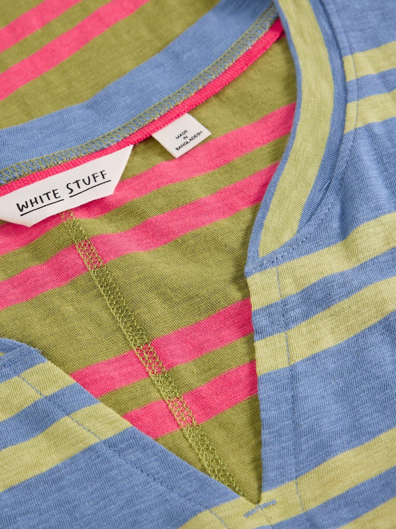 Image 6 of 6 of White Stuff Nelly Notch Stripe Tee - Blue