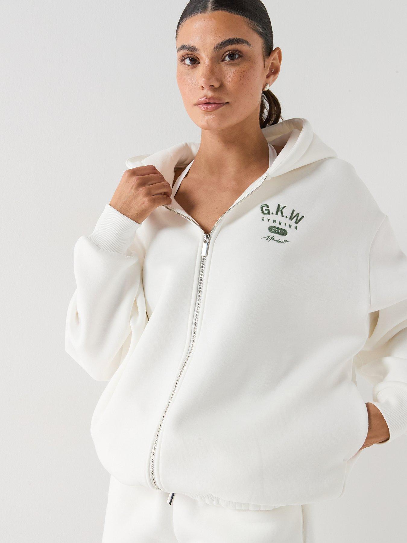 Image 1 of 5 of Gym King Womens Composure Bungee Hem Full Zip - Cream
